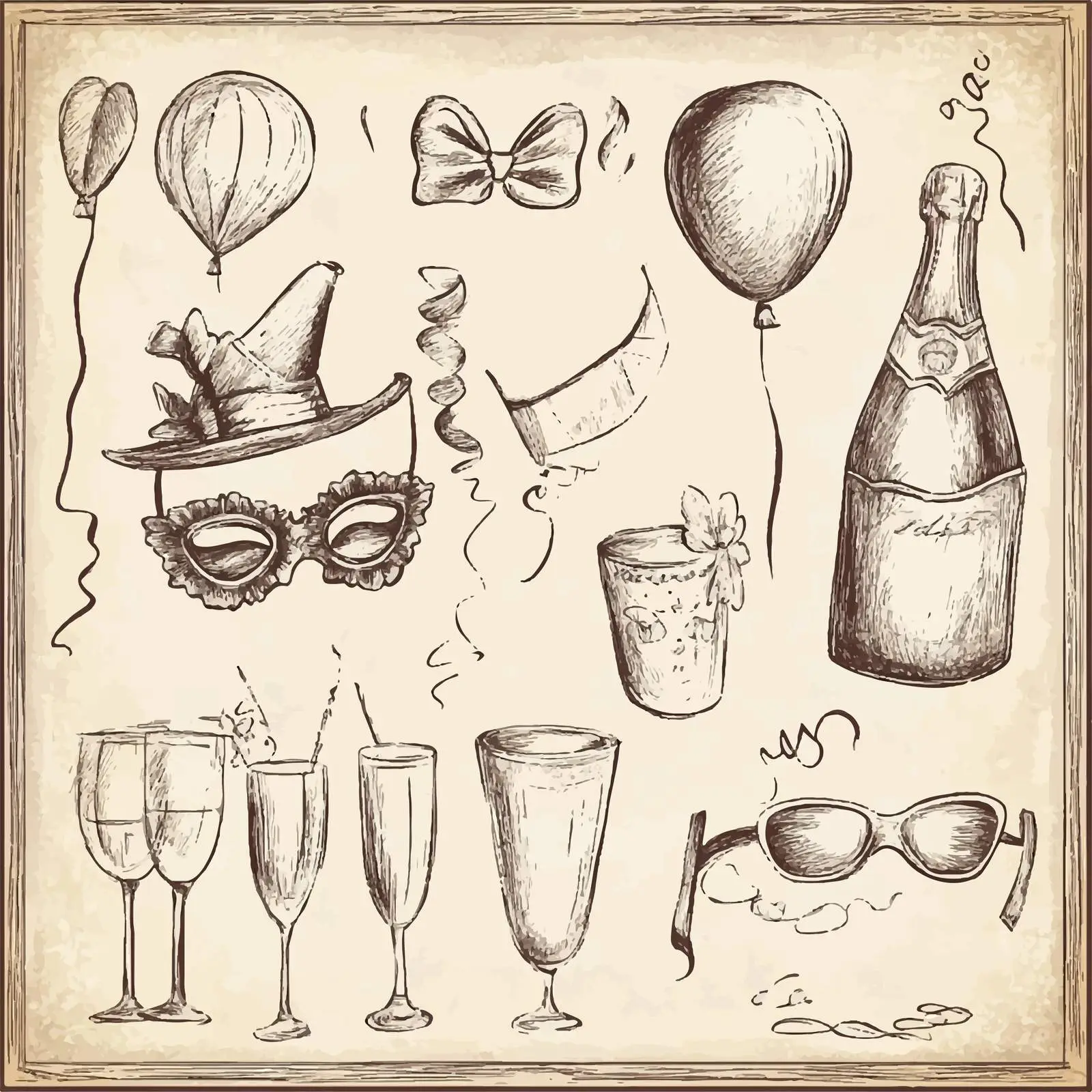 Hand-Drawn Balloons Party Sketch Collection — free download from Dotvec