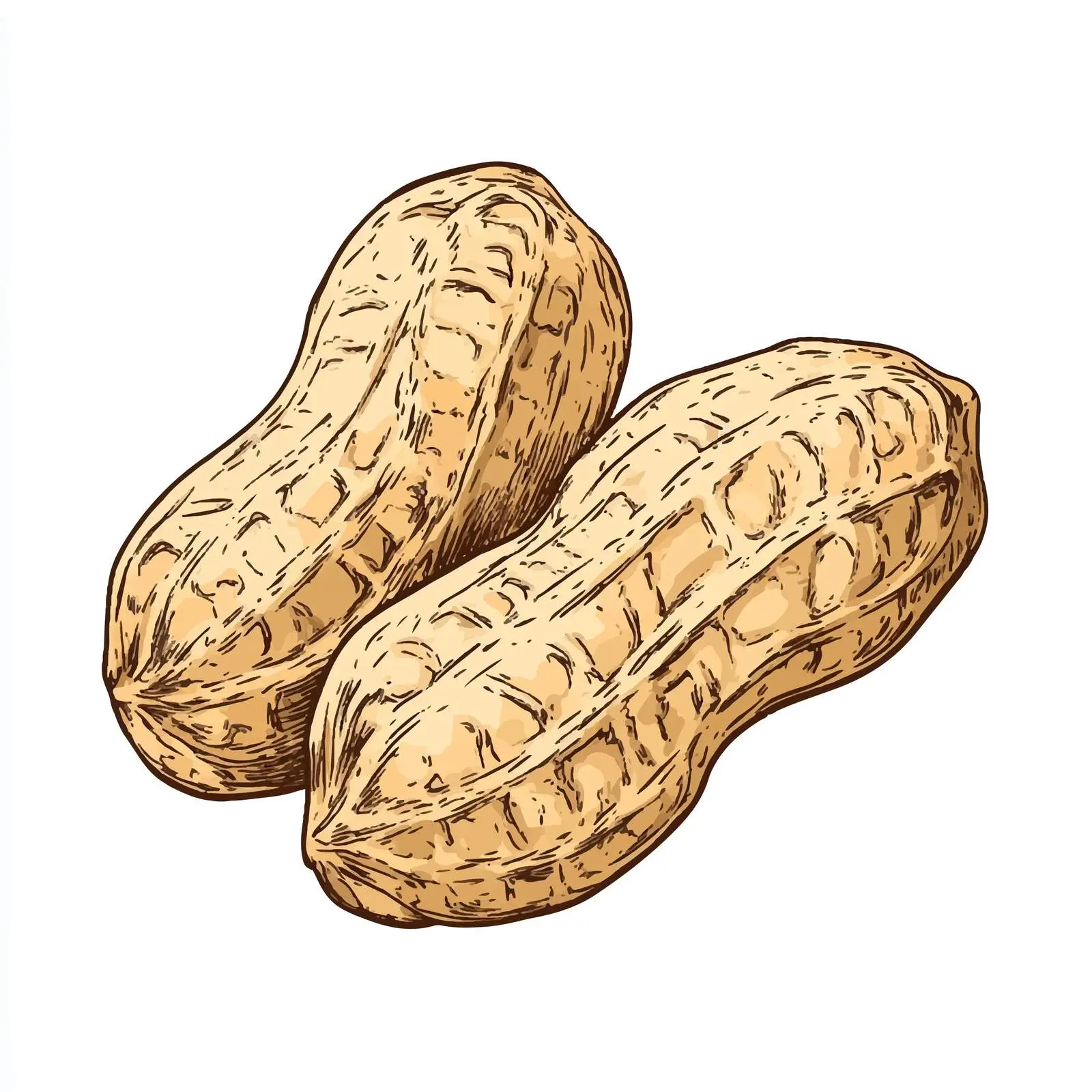 Hand-Drawn Peanut on White Background — free download from Dotvec
