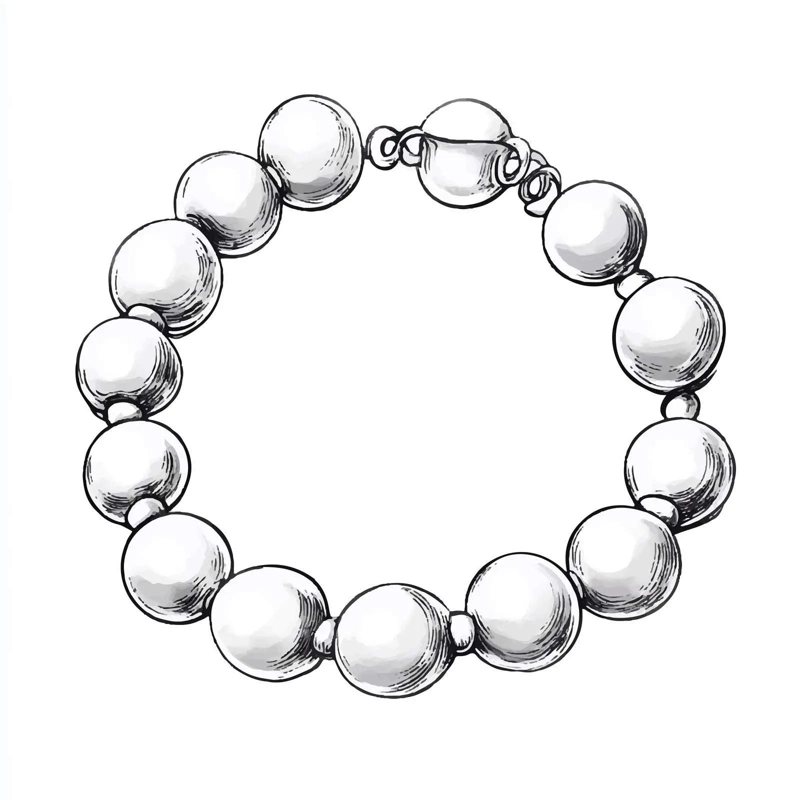 Hand Drawn Pearl Bracelet Sketch Vector — free download from Dotvec