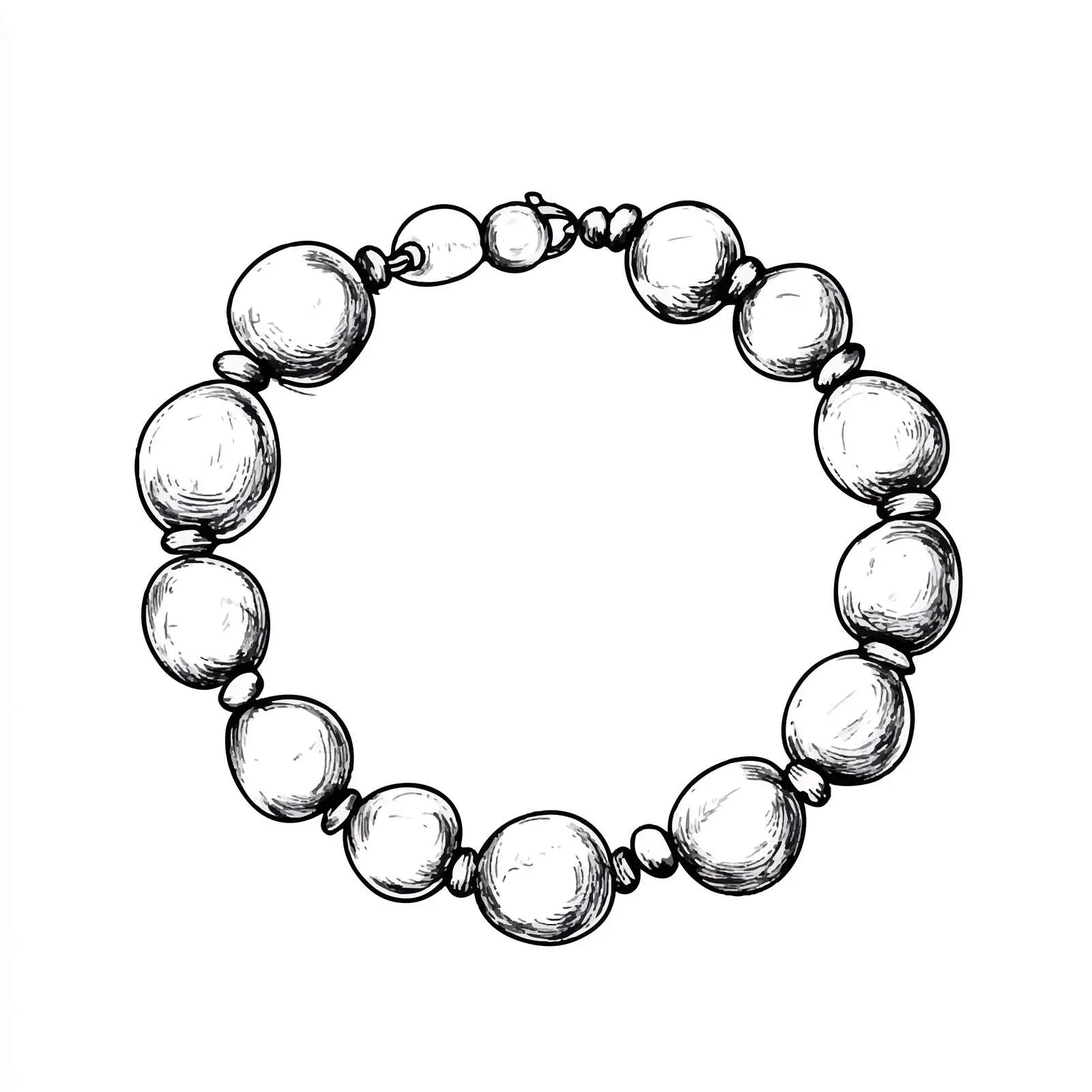 Stylish Hand-Drawn Pearl Bracelet Sketch — free download from Dotvec