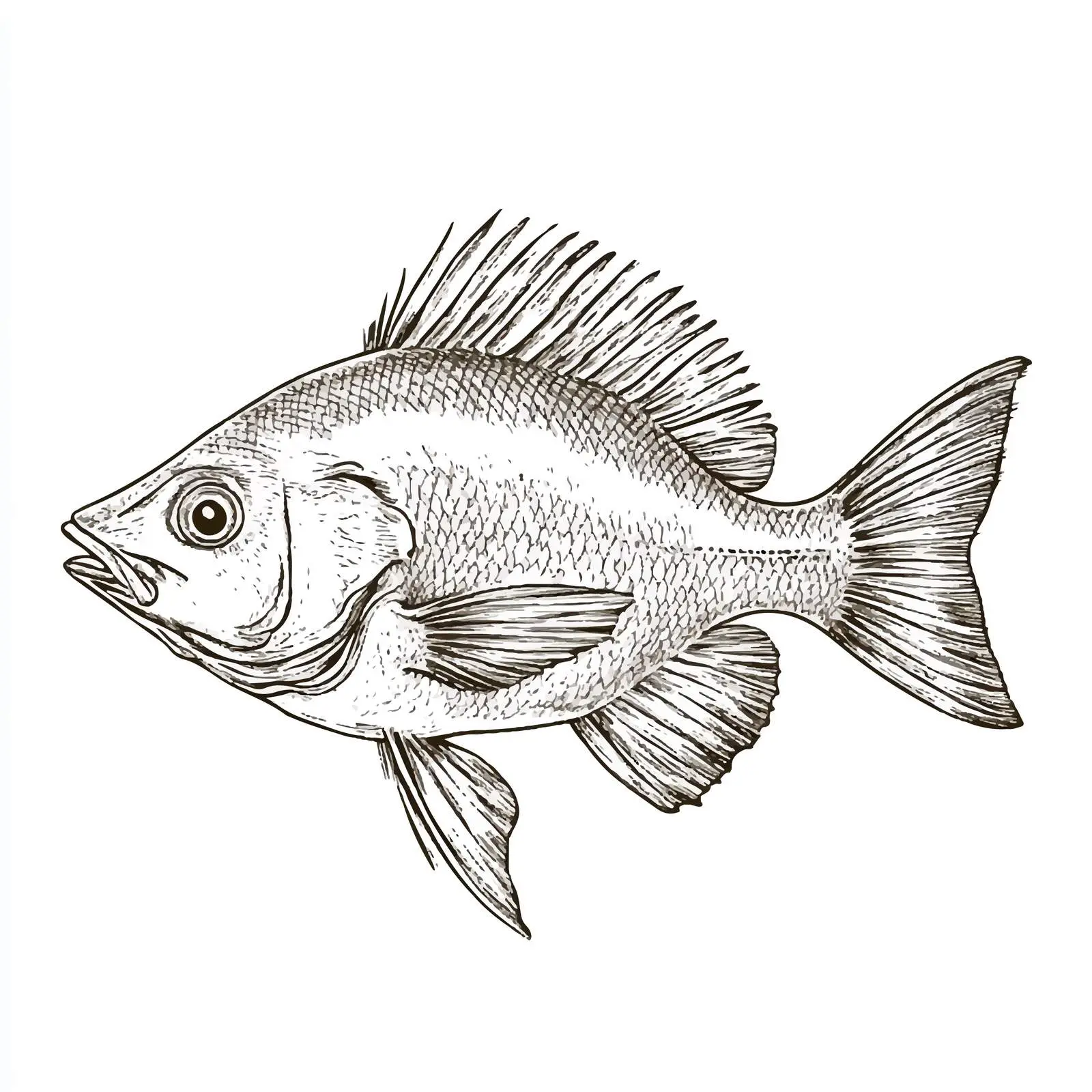 Hand Drawn Pearl Perch Sketch on White Background — free download from Dotvec