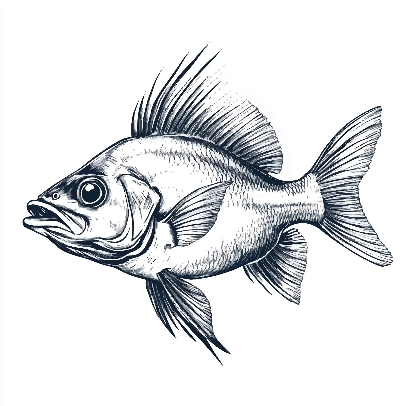 Hand Drawn Pearl Perch Sketch on White Background — free download from Dotvec