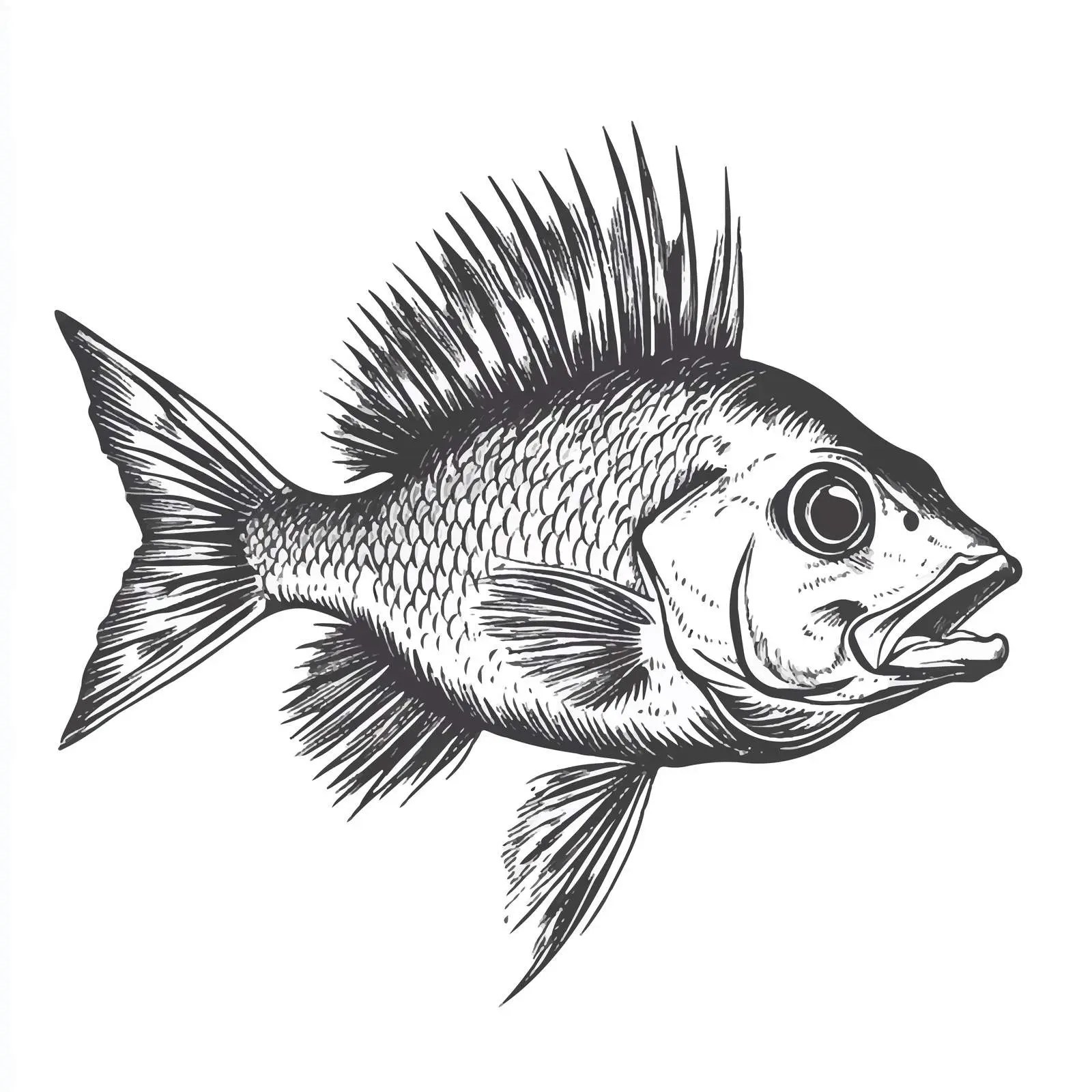 Hand-Drawn Pearl Perch Sketch on White Background — free download from Dotvec