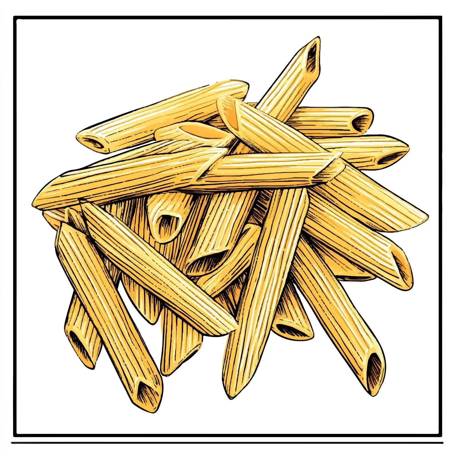 Hand Drawn Penne Pasta on White Background — free download from Dotvec