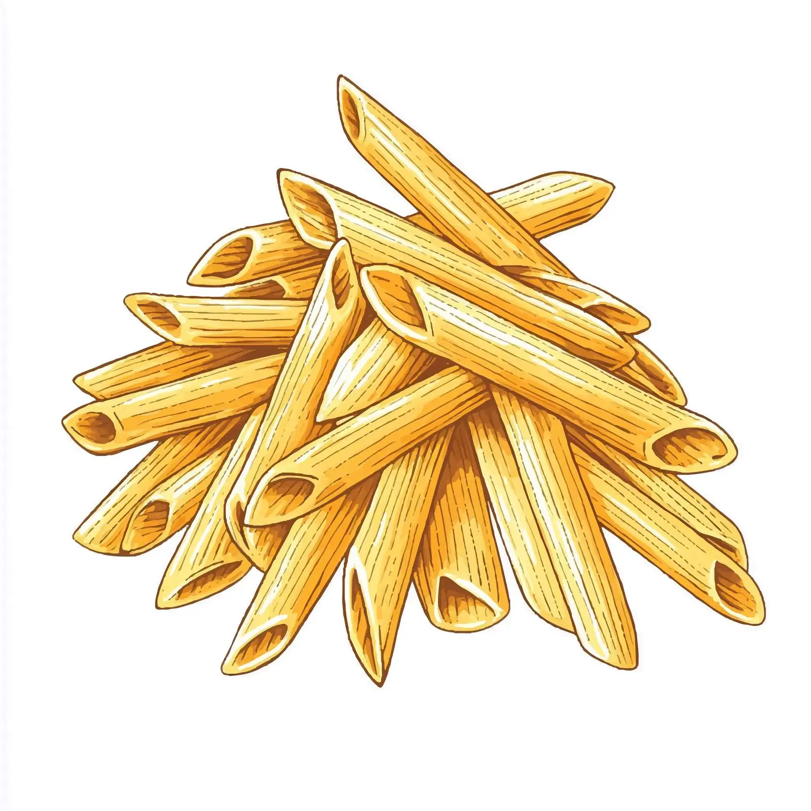 Hand-Drawn Penne Pasta Isolated on White — free download from Dotvec