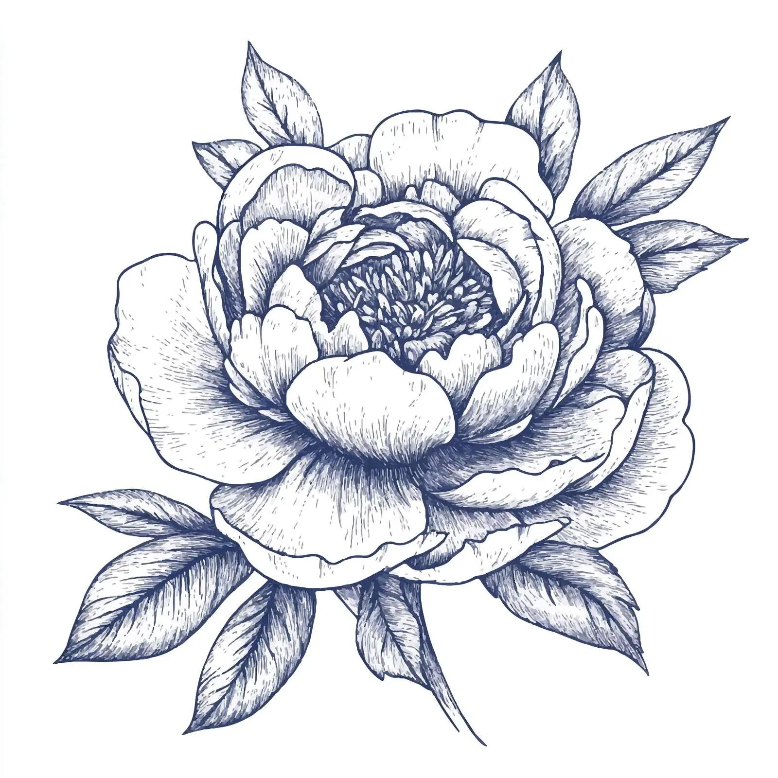 Hand-Drawn Peony Flower Illustration — free download from Dotvec