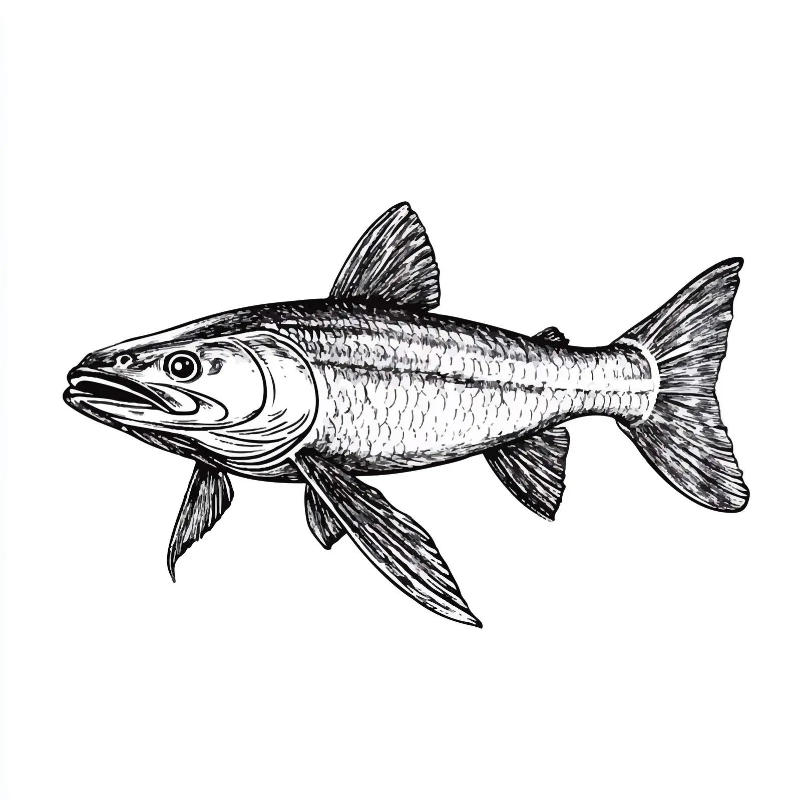 Hand Drawn Pike Sketch Symbol on White Background — free download from Dotvec