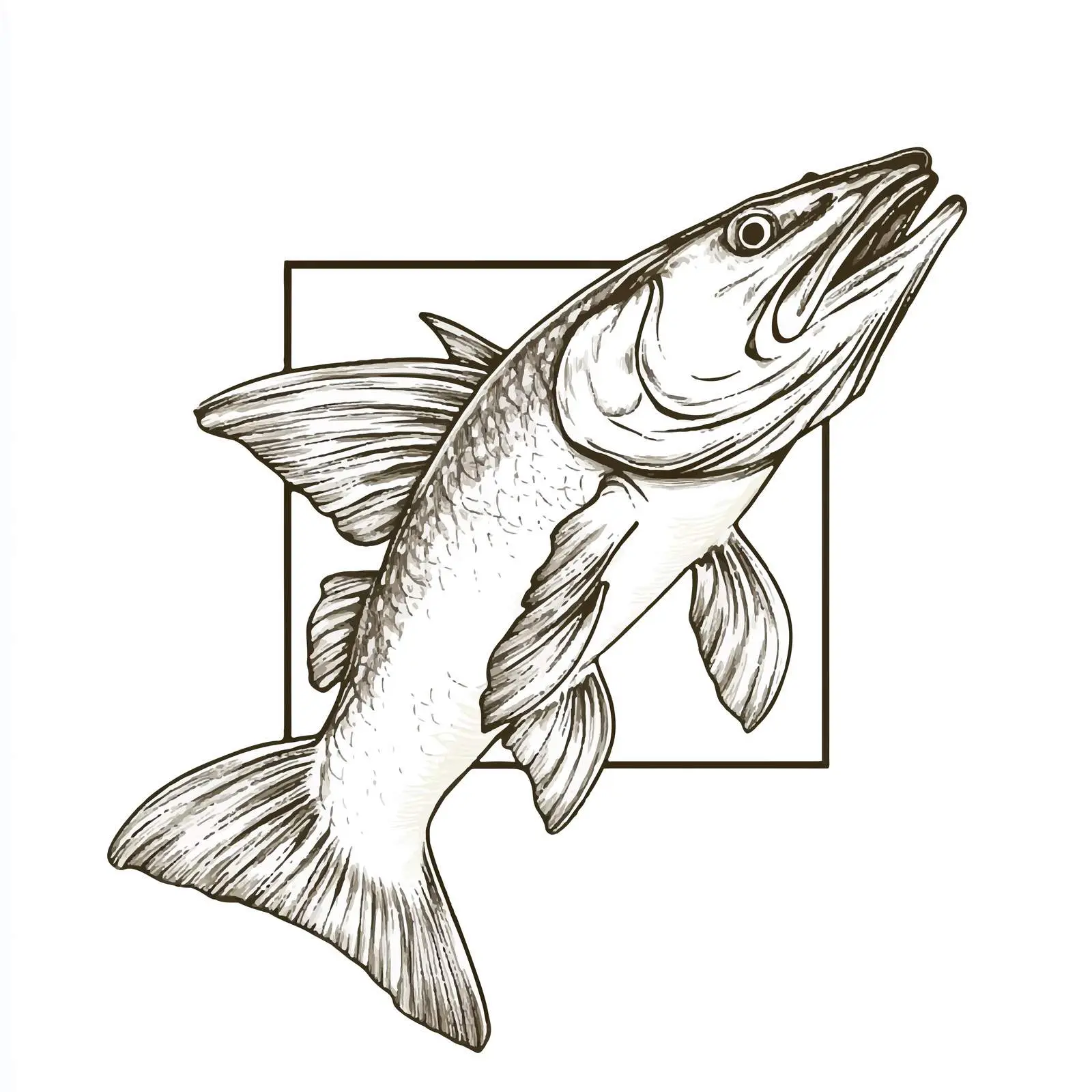 Hand-Drawn Pike Sketch Isolated on White — free download from Dotvec