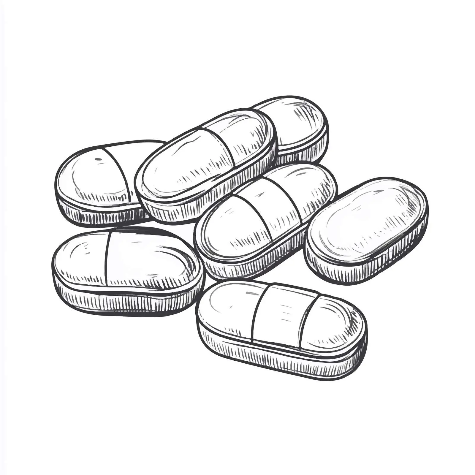 Hand Drawn Pills Sketch on White Background — free download from Dotvec