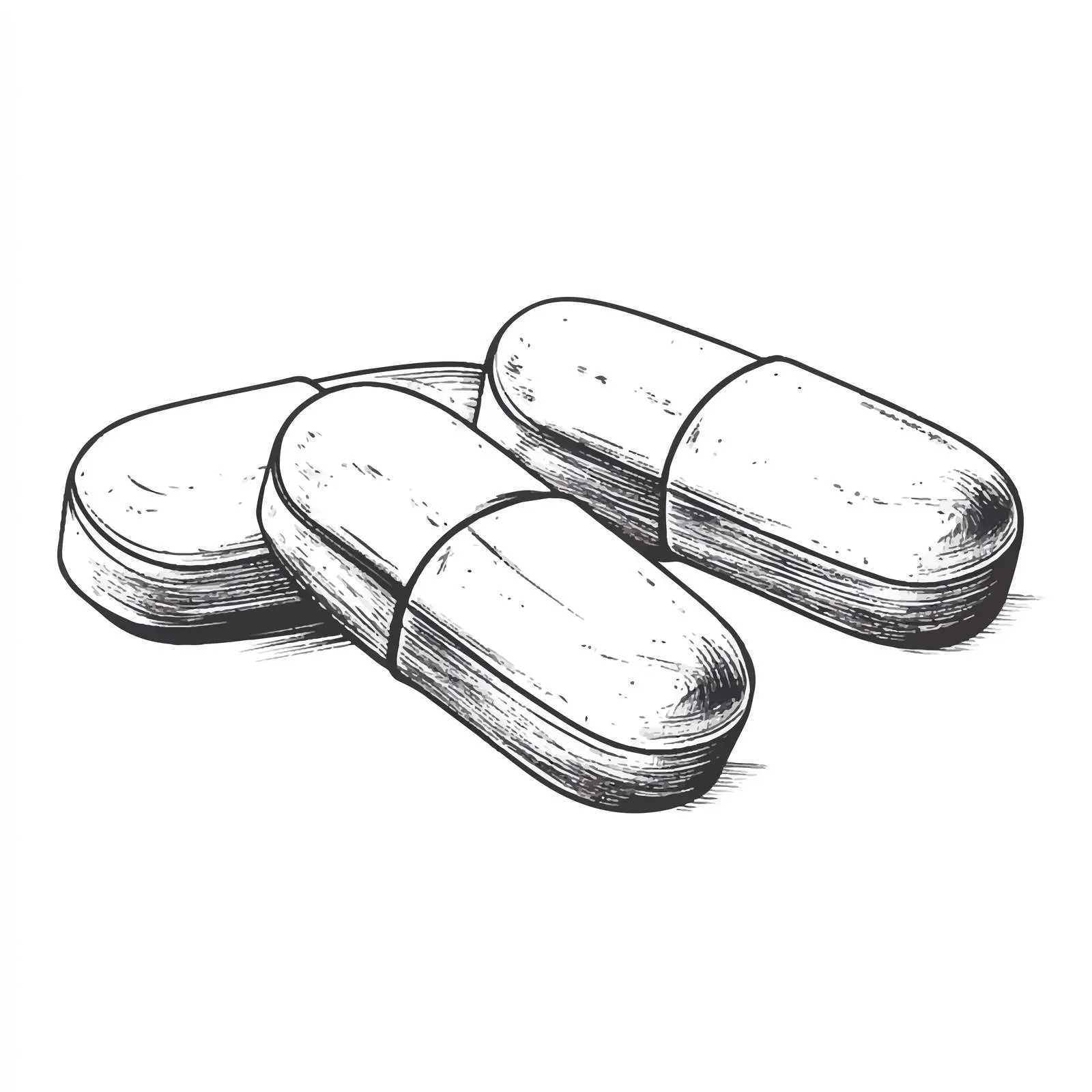 Hand Drawn Pill Sketch Illustration on White Background — free download from Dotvec