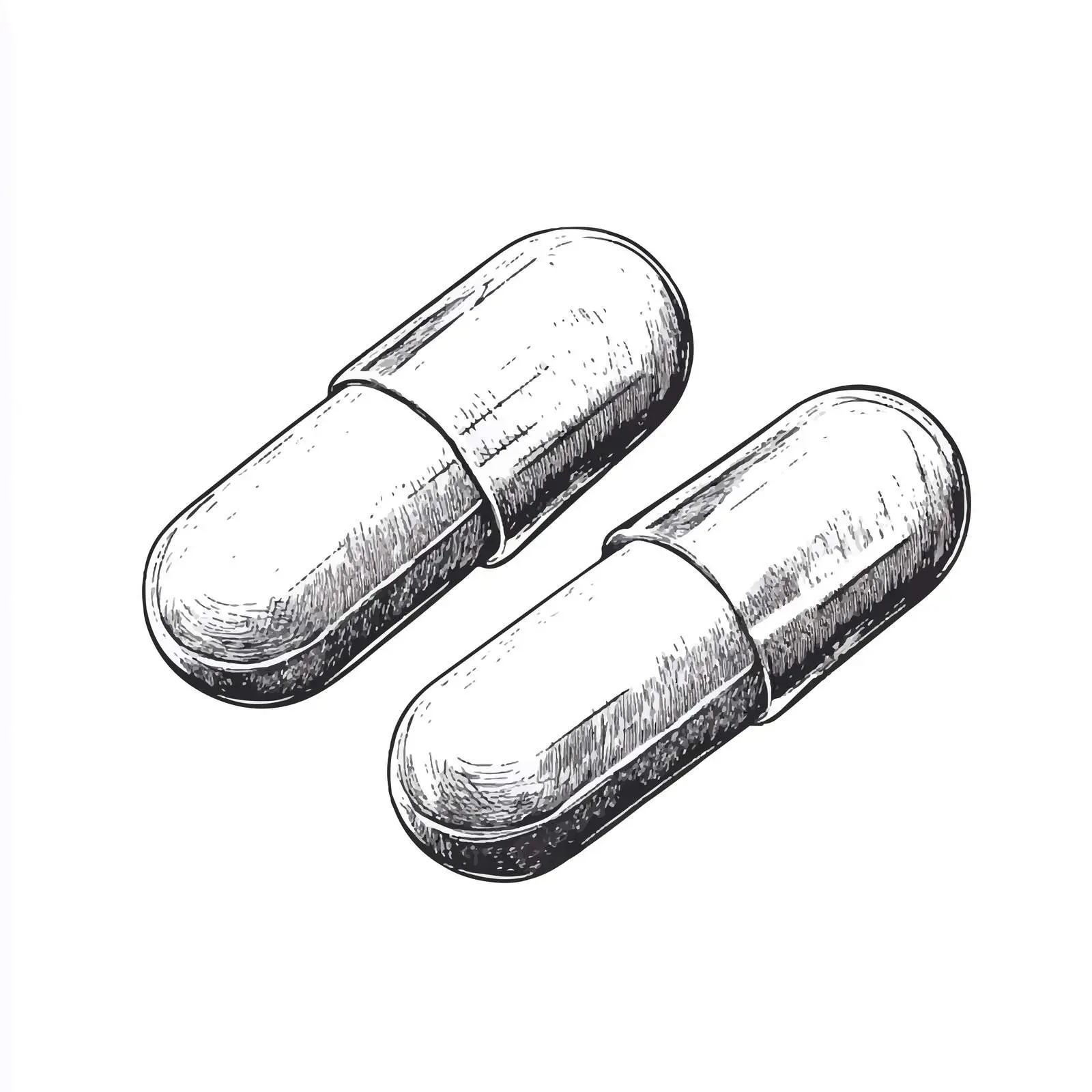 Hand-Drawn Pill Sketch on White Background — free download from Dotvec