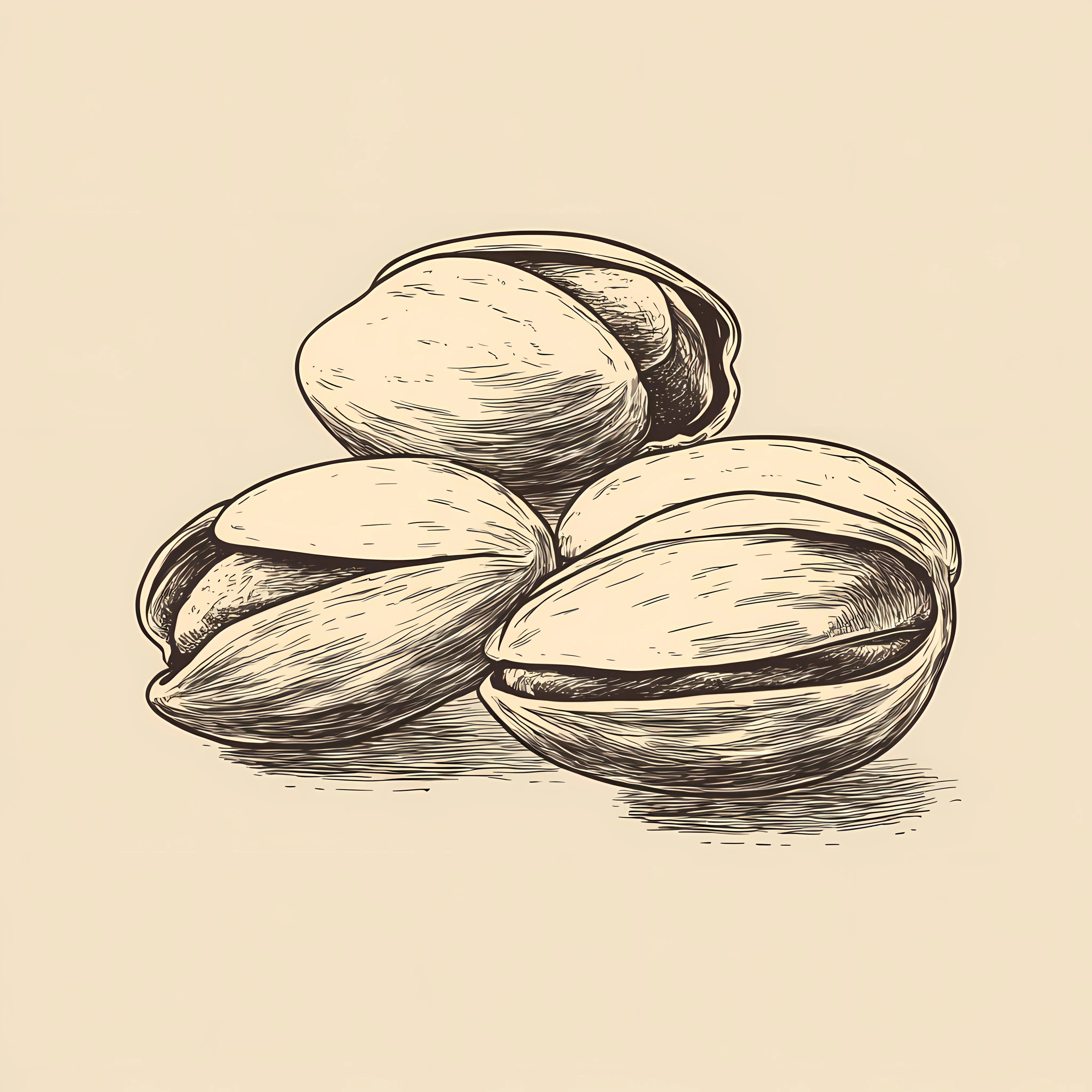 Hand Drawn Pistachios Sketch on Beige Background — free download from Dotvec