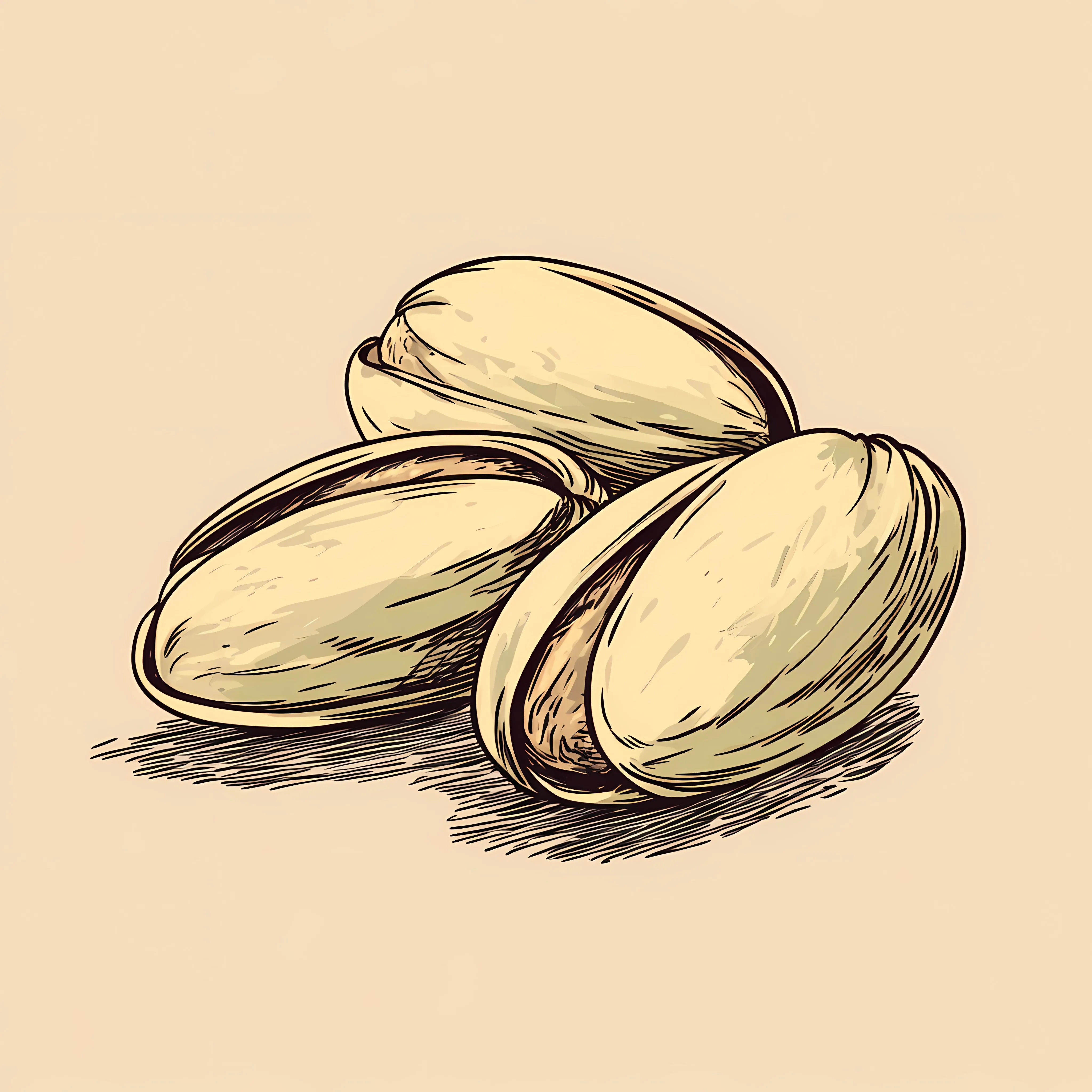 Hand Drawn Pistachios Sketch on Beige Background — free download from Dotvec