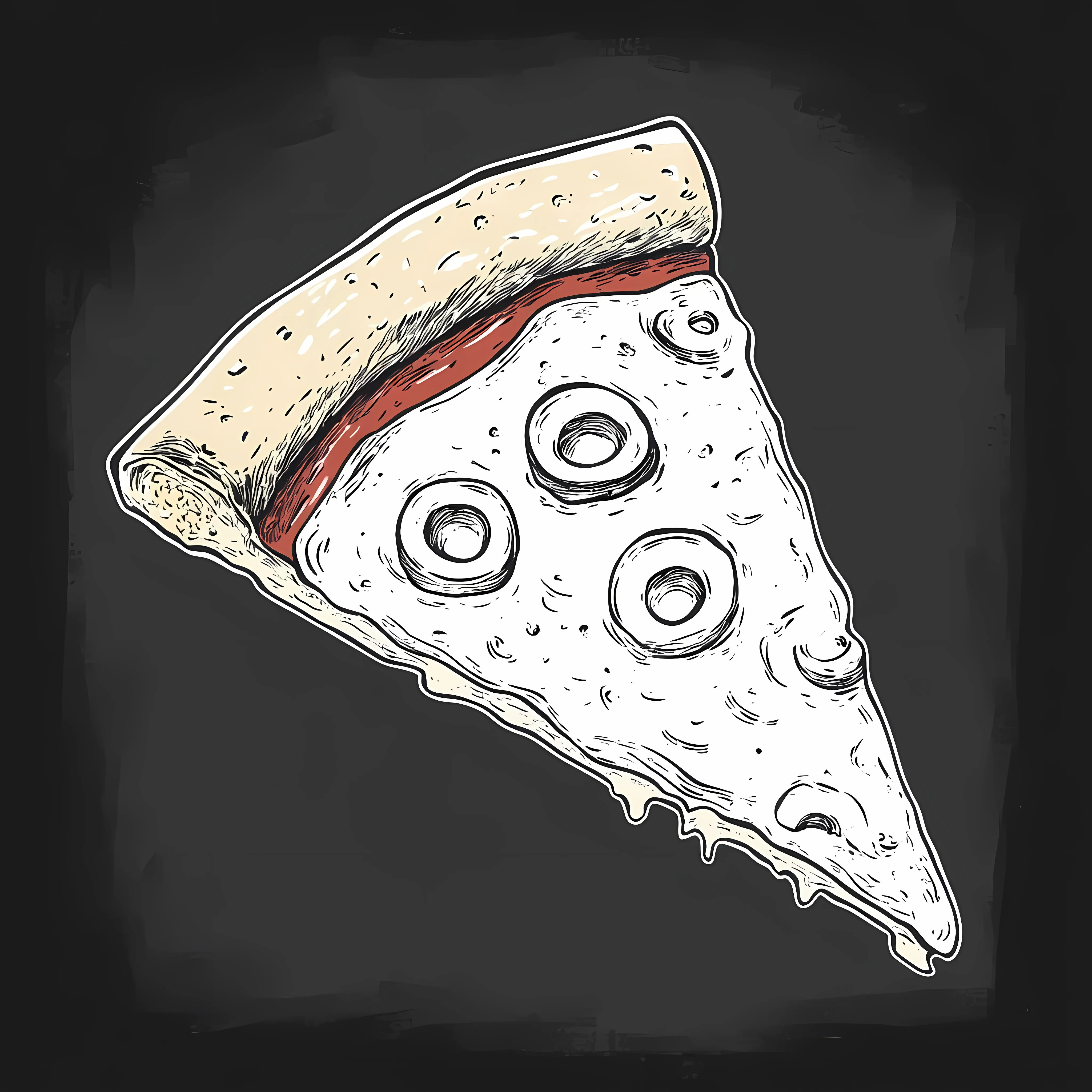 Hand Drawn Pizza Slice Sketch on Chalkboard – free food sketch image from Dotvec