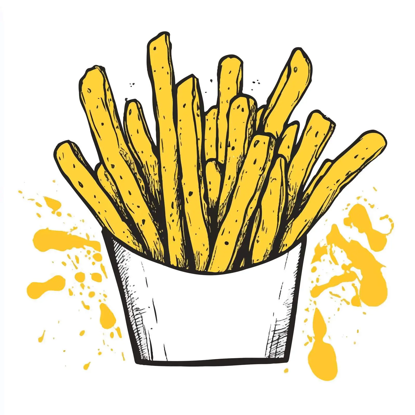 Hand-Drawn Potato Fries on White Background — free download from Dotvec