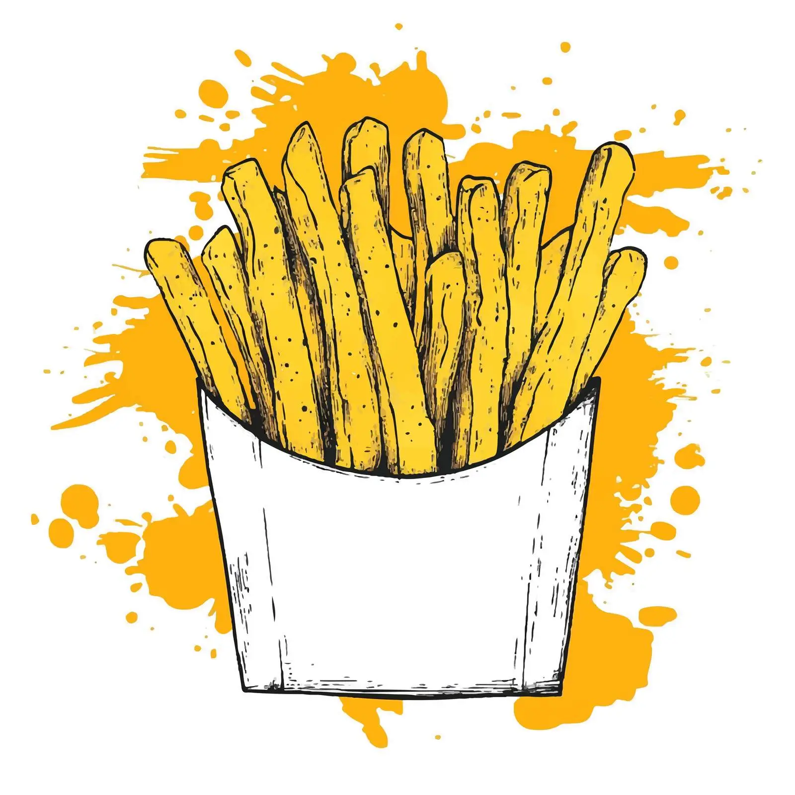 Hand-Drawn Potato Fries on White Background — free download from Dotvec