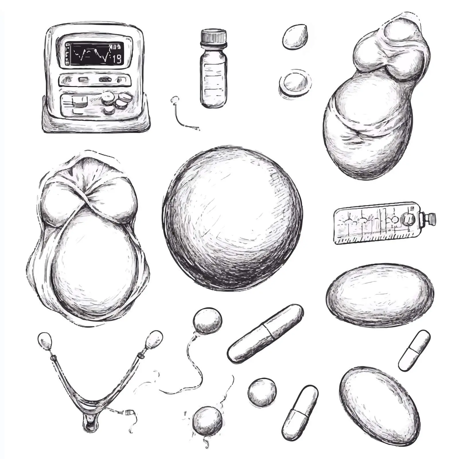 Hand Drawn Pregnancy Sketch Elements Collection — free download from Dotvec