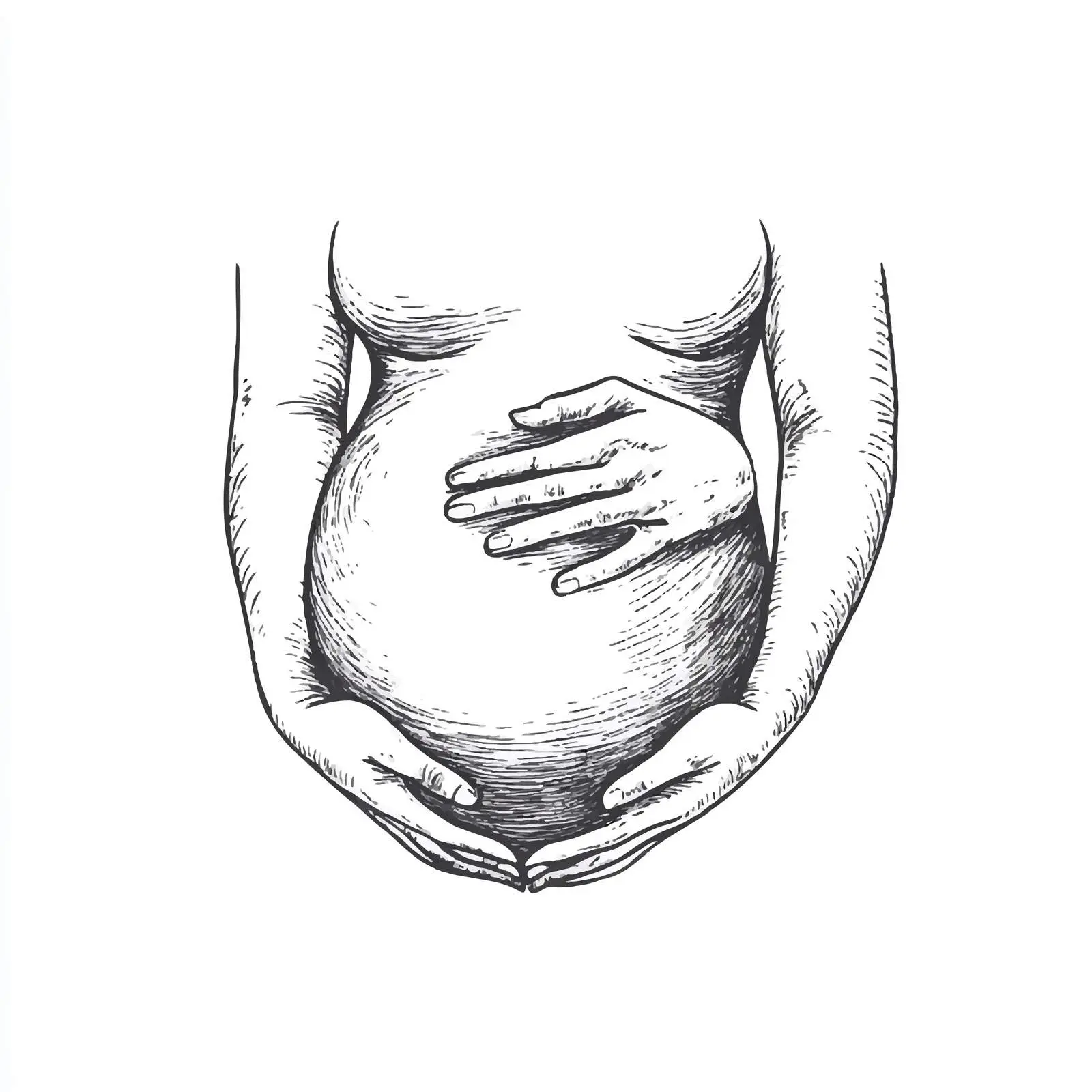 Hand Drawn Pregnant Woman Sketch Vector – free expectant mother image from Dotvec