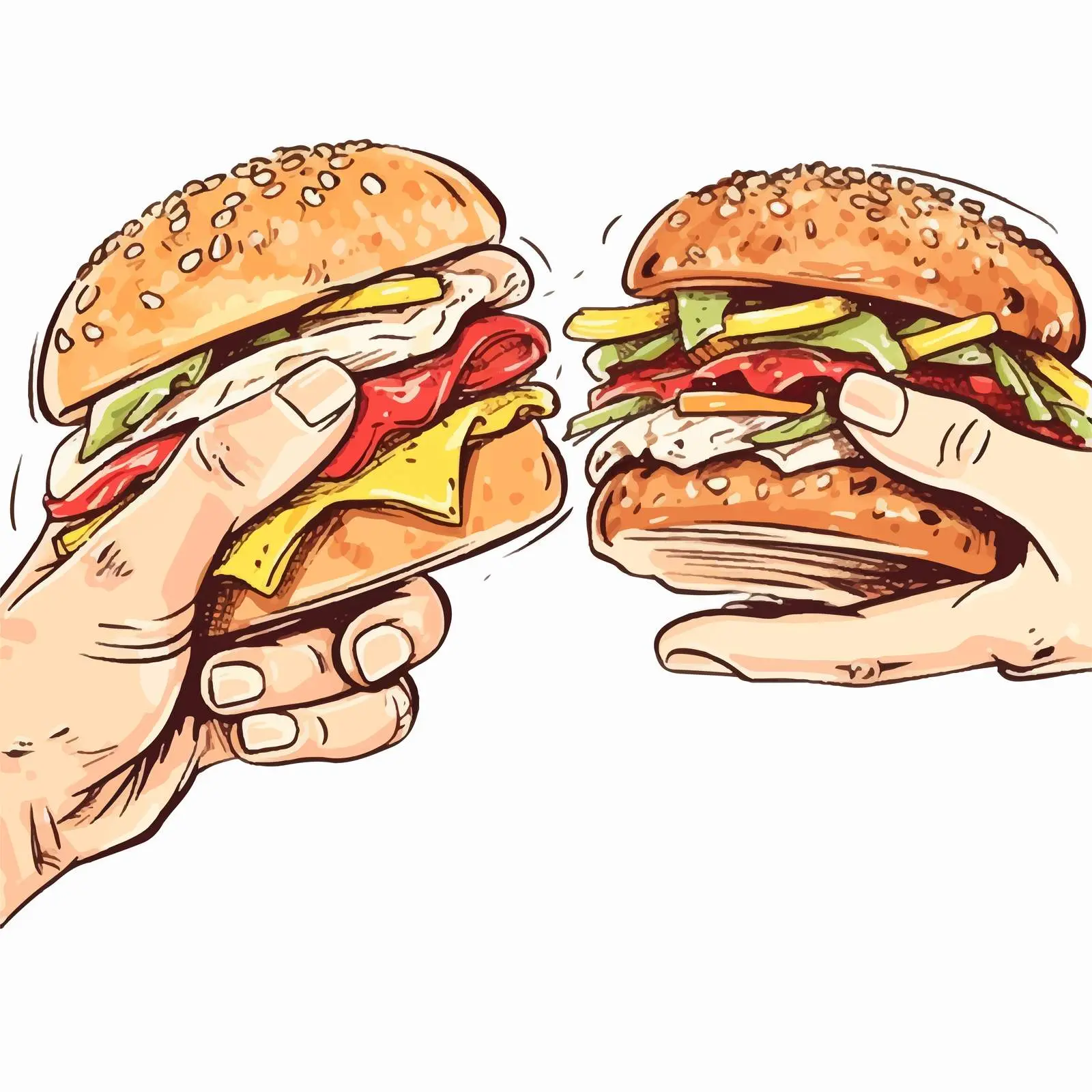 Hand-Drawn Promotional Flyer for Delicious Hamburgers — free download from Dotvec