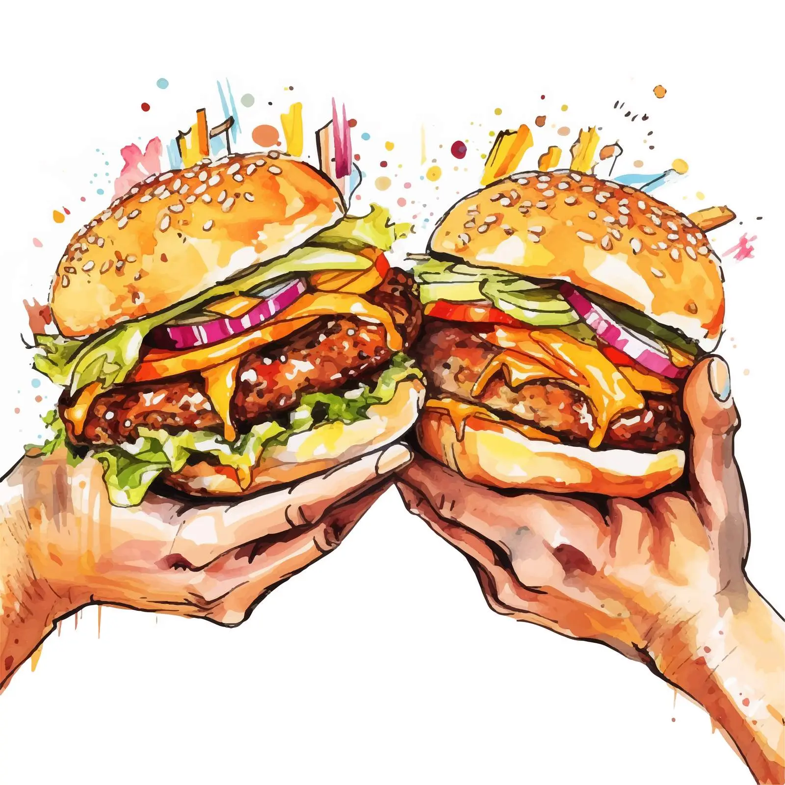 Hand-Drawn Promotional Flyer for Delicious Hamburgers – free event poster image from Dotvec