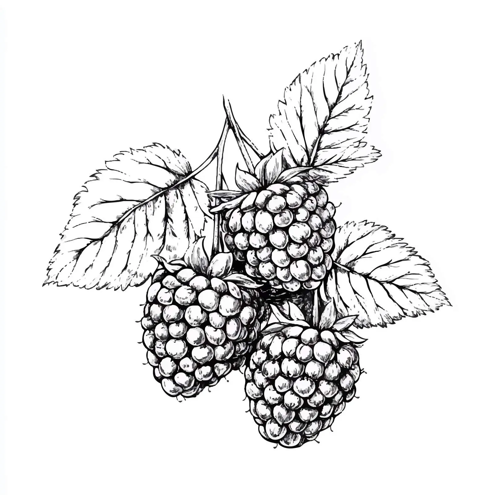 Hand-Drawn Raspberries Sketch on White Background – free raspberries image from Dotvec