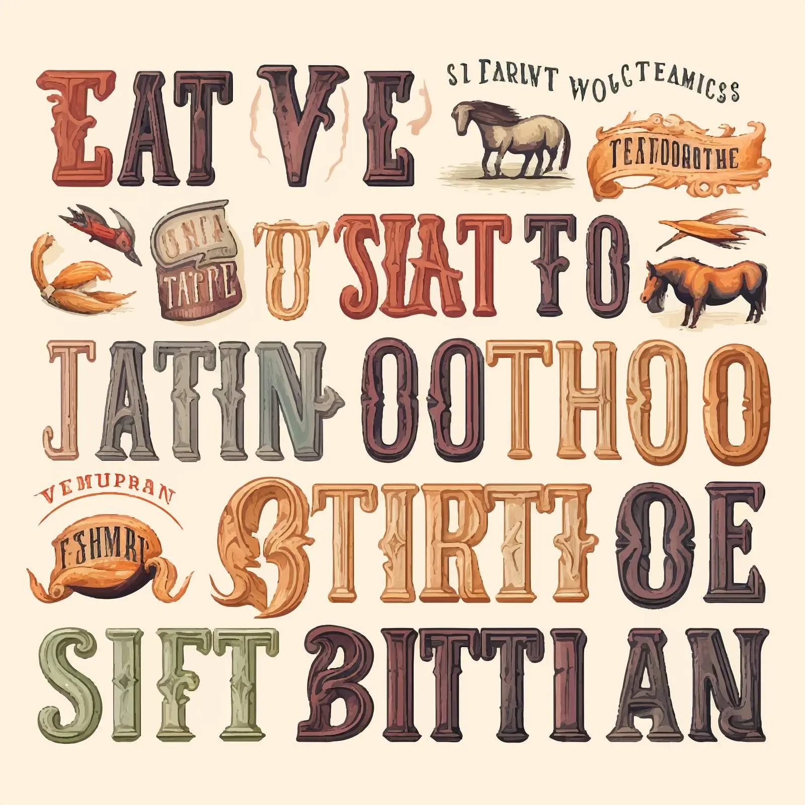 Vintage Colored Western Font with Shadows — free download from Dotvec