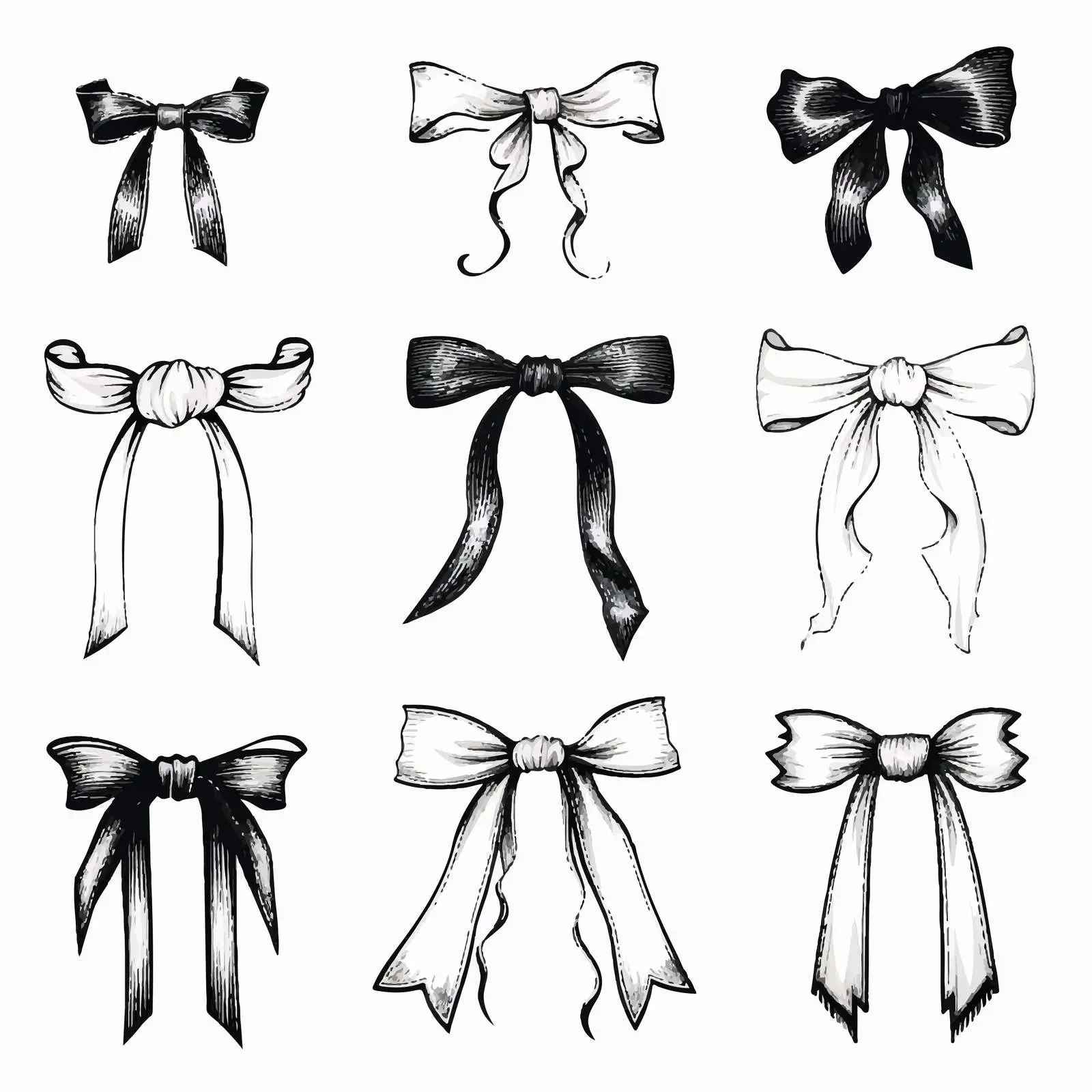 Classic Hand-Drawn Ribbon Banner Silhouettes — free download from Dotvec