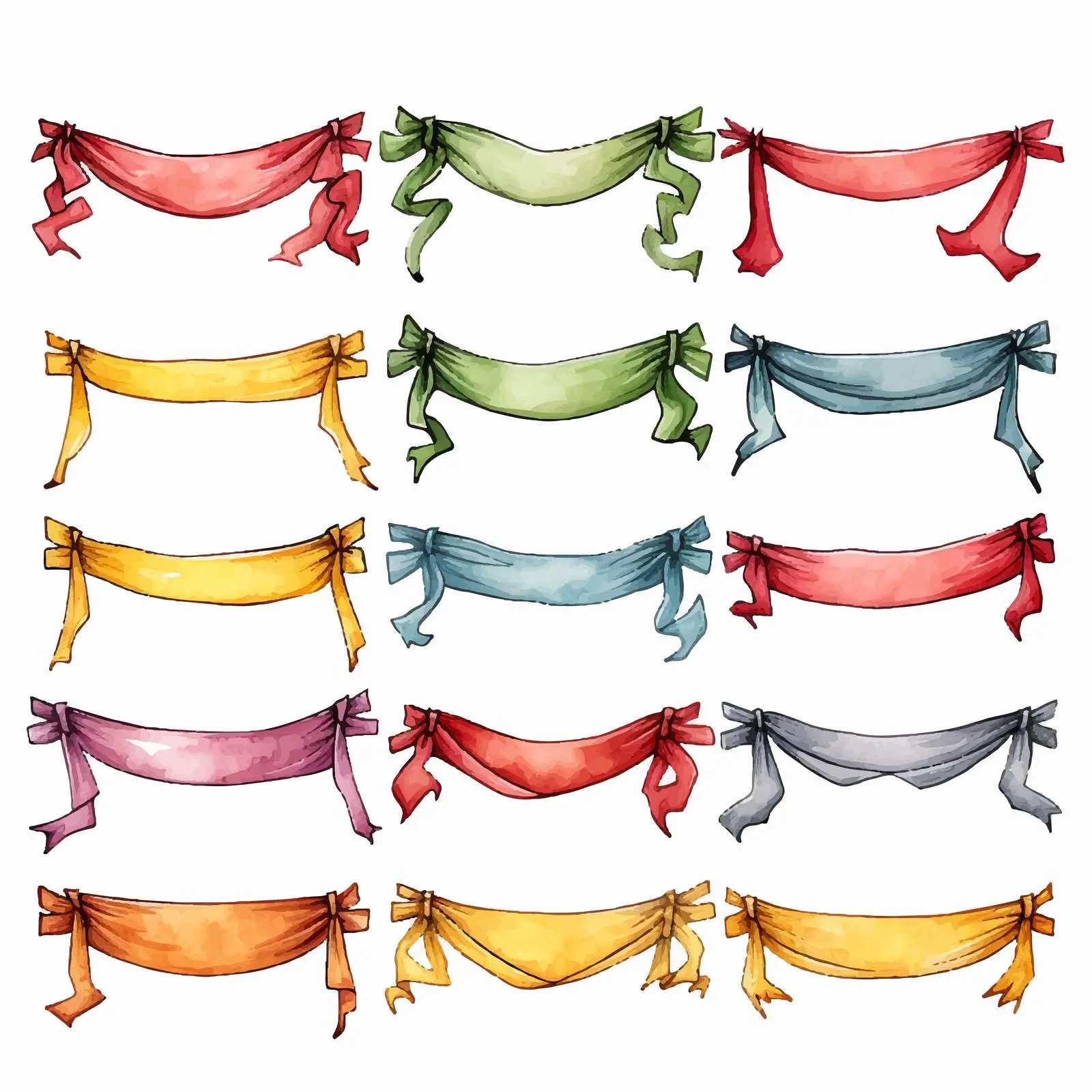 Classic Hand-Drawn Ribbon Banner Vectors — free download from Dotvec