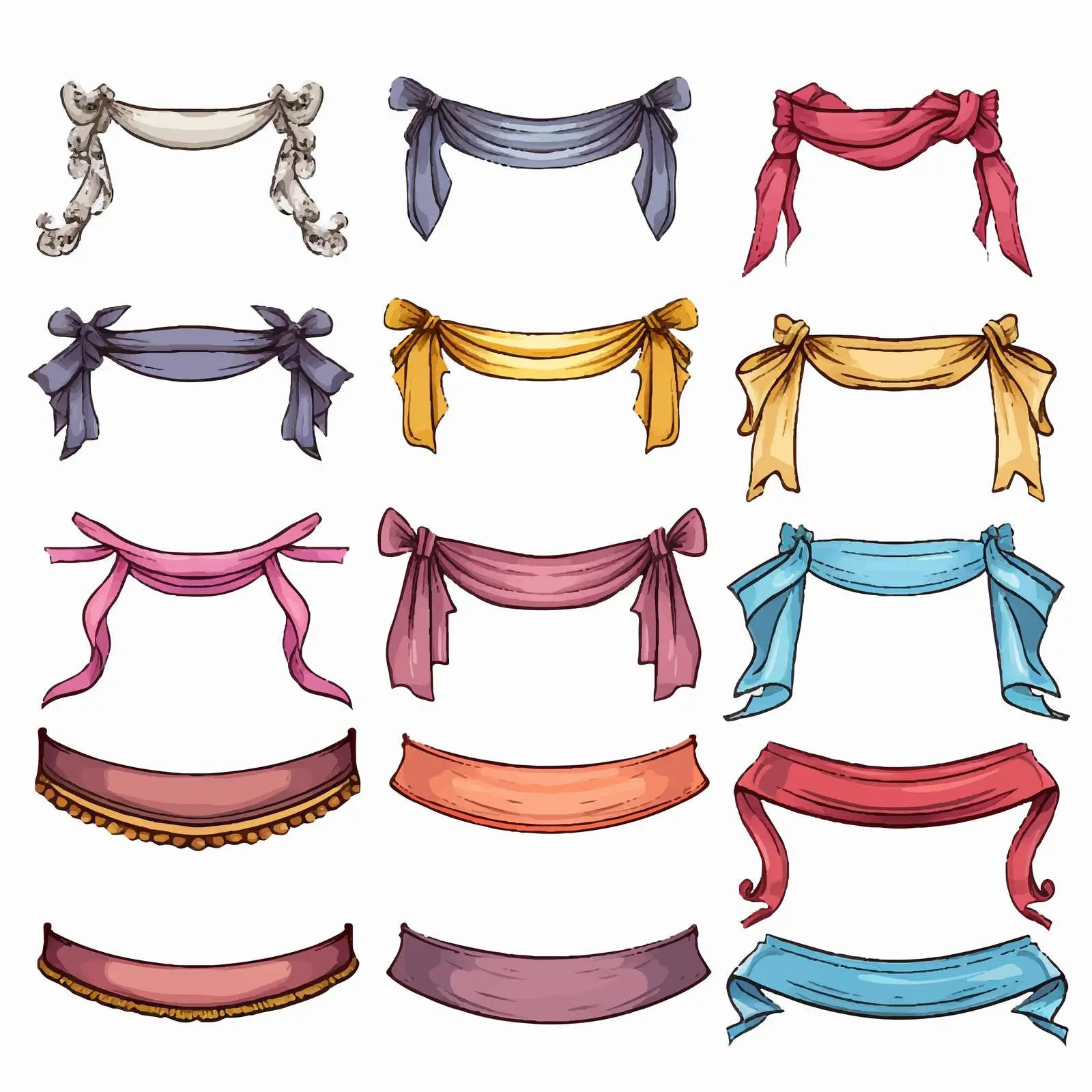 Classic Hand-Drawn Ribbon Banners Vectors — free download from Dotvec
