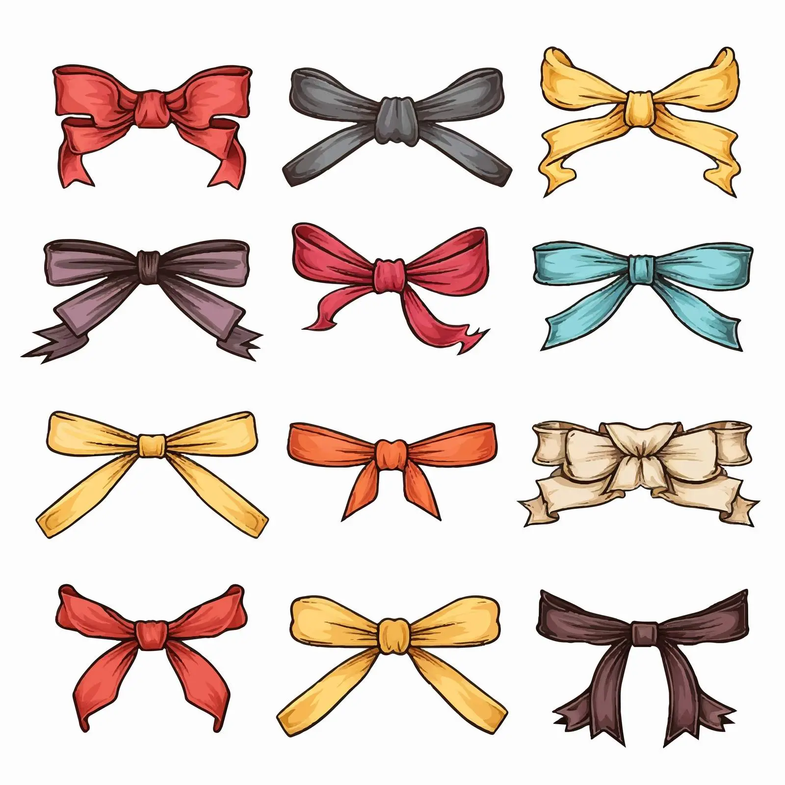 Classic Hand-Drawn Ribbon Banners Set – free etched image from Dotvec