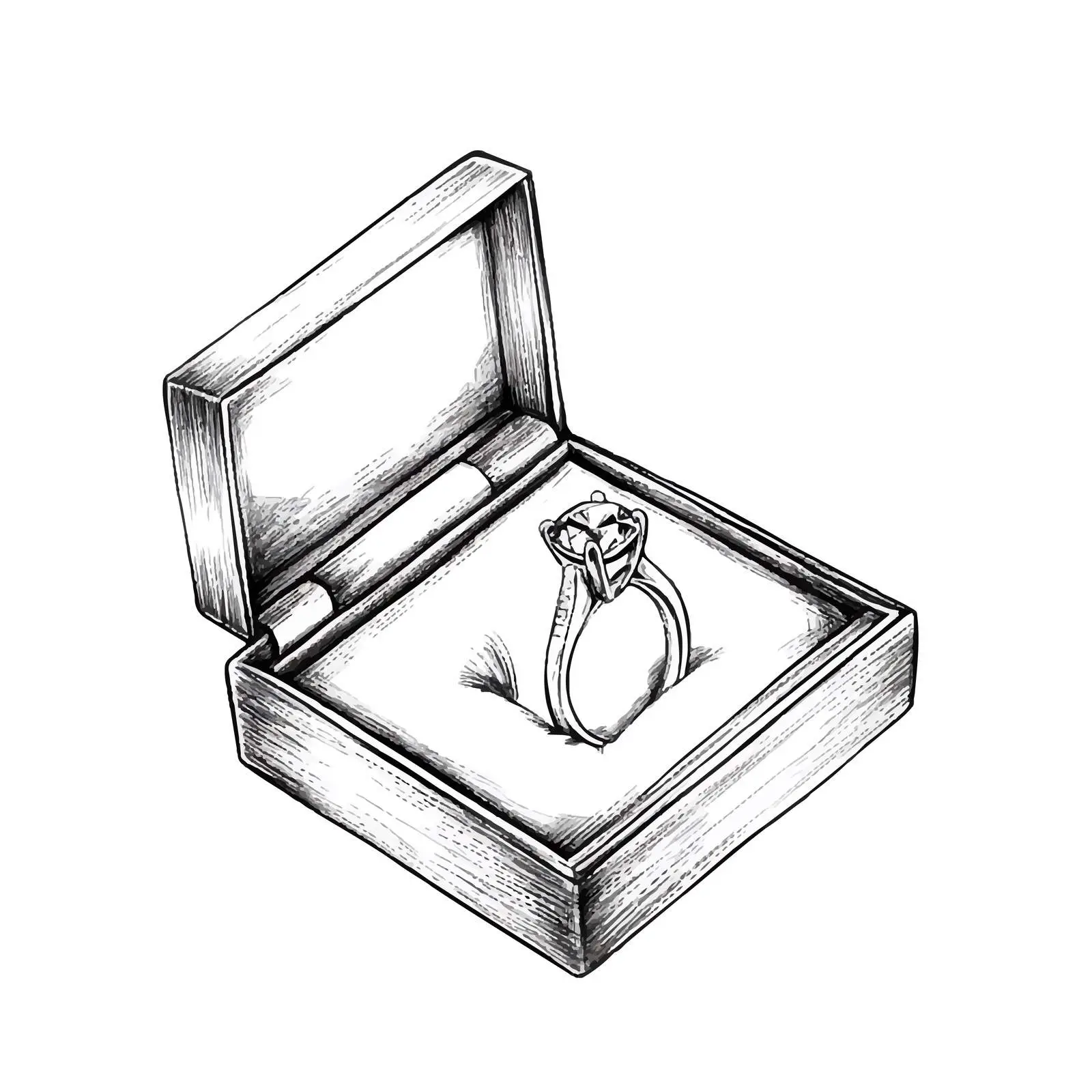 Hand-Drawn Ring in Gift Box Vector Illustration — free download from Dotvec