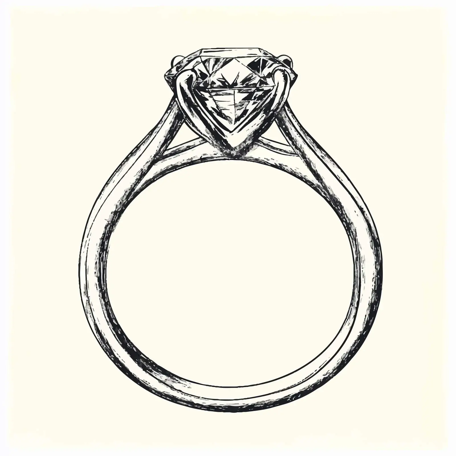 Hand-Drawn Diamond Ring Sketch Vector – free brilliance image from Dotvec
