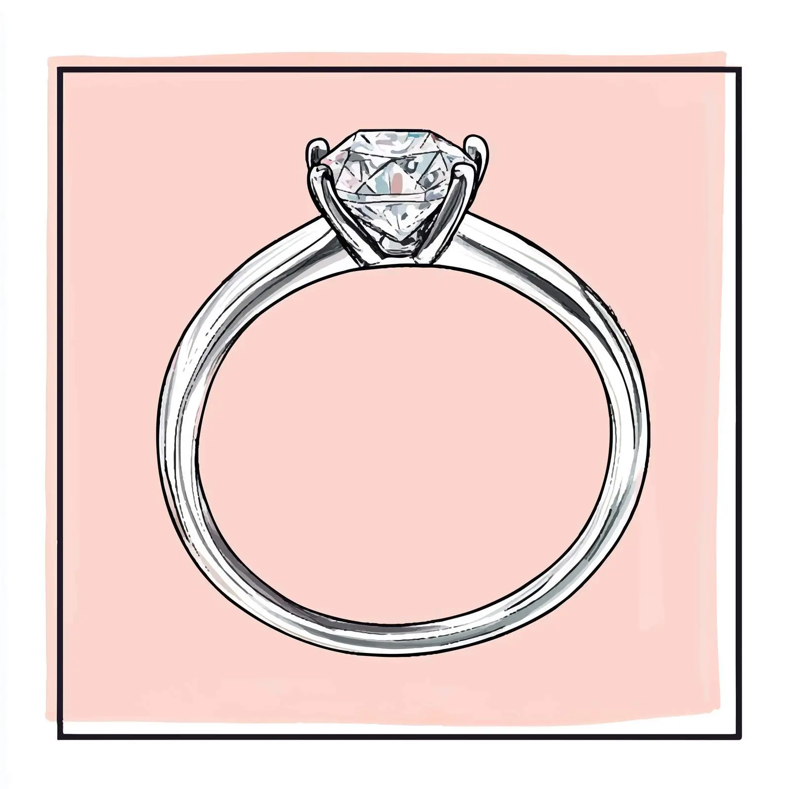Hand Drawn Diamond Ring Vector Sketch – free wedding ring image from Dotvec
