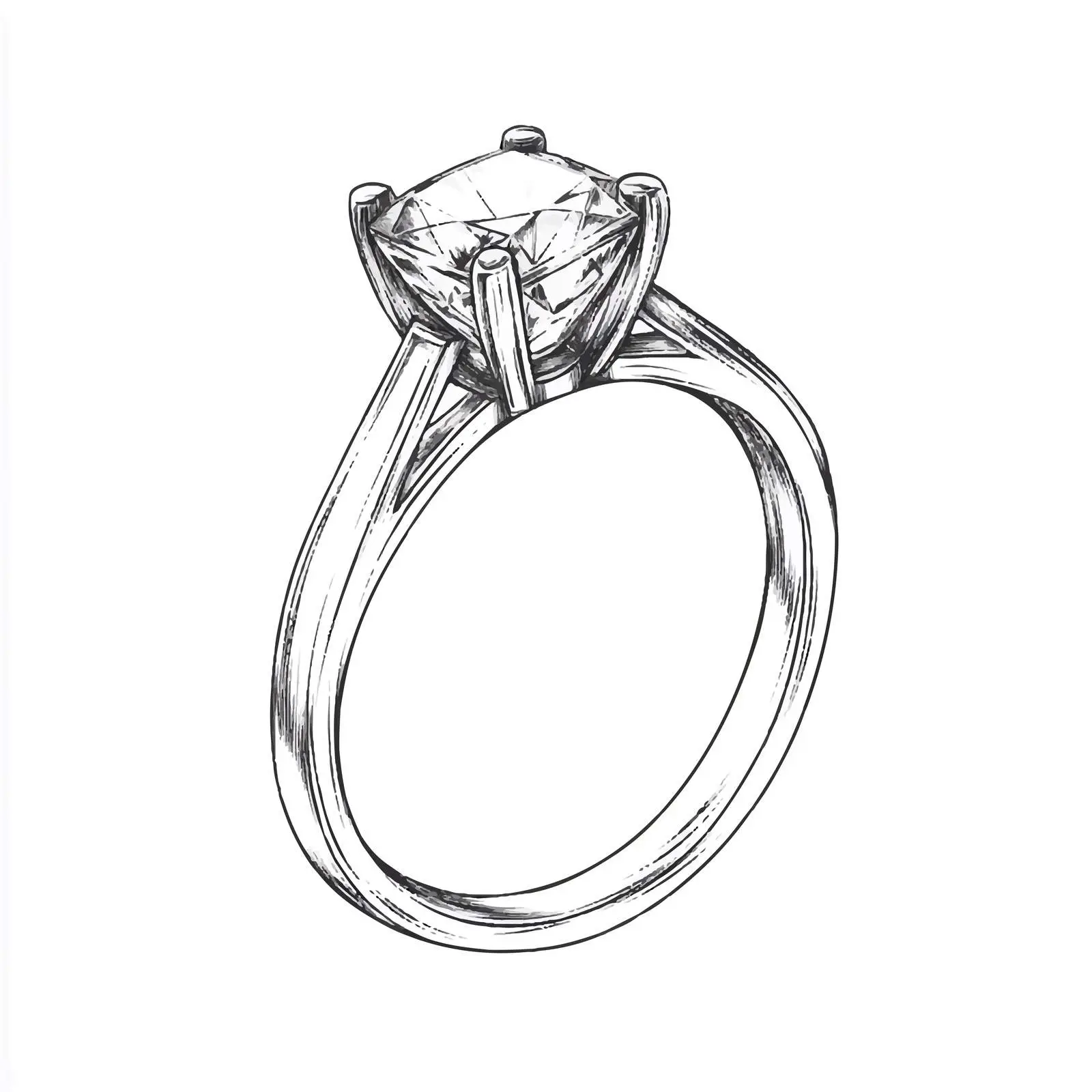 Hand Drawn Diamond Ring Sketch Illustration — free download from Dotvec