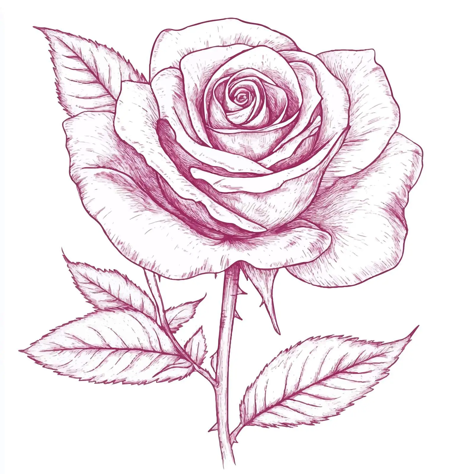 Hand-Drawn Isolated Rose on White Background — free download from Dotvec