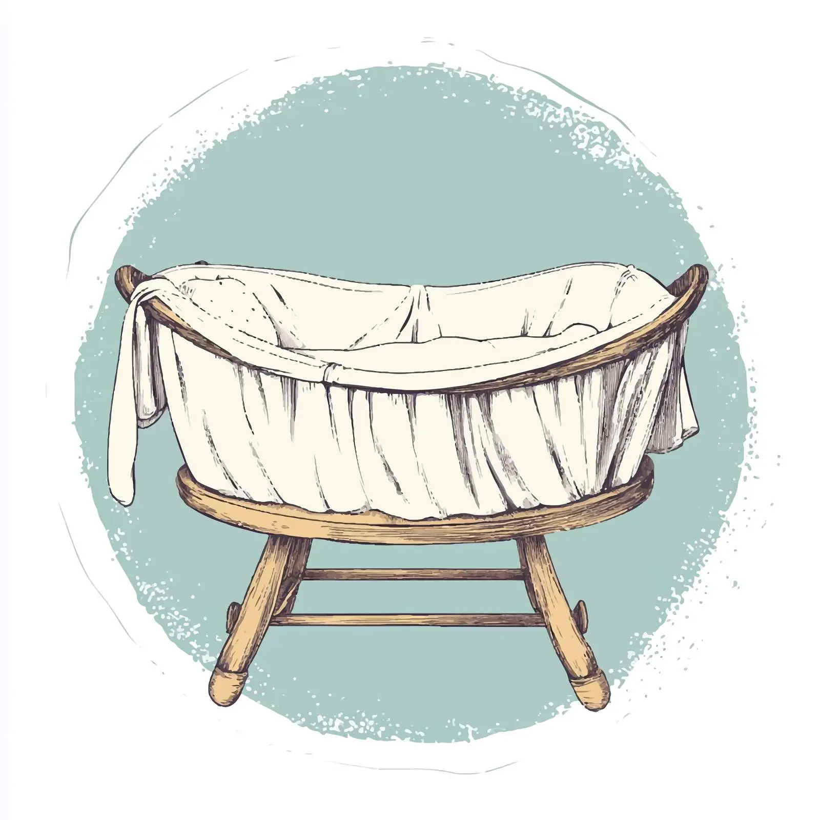 Hand Drawn Round Cot Sketch Symbol — free download from Dotvec