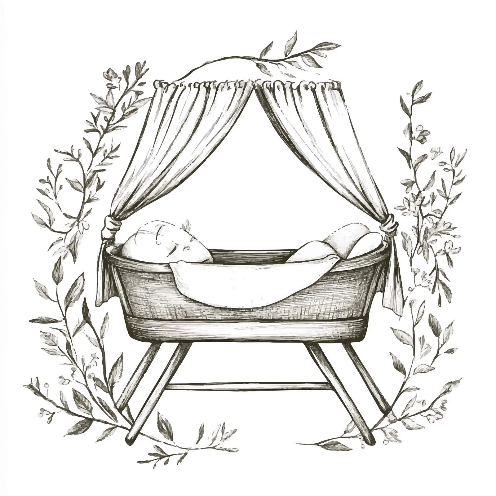 Hand Drawn Round Cotton Sketch Illustration — free download from Dotvec