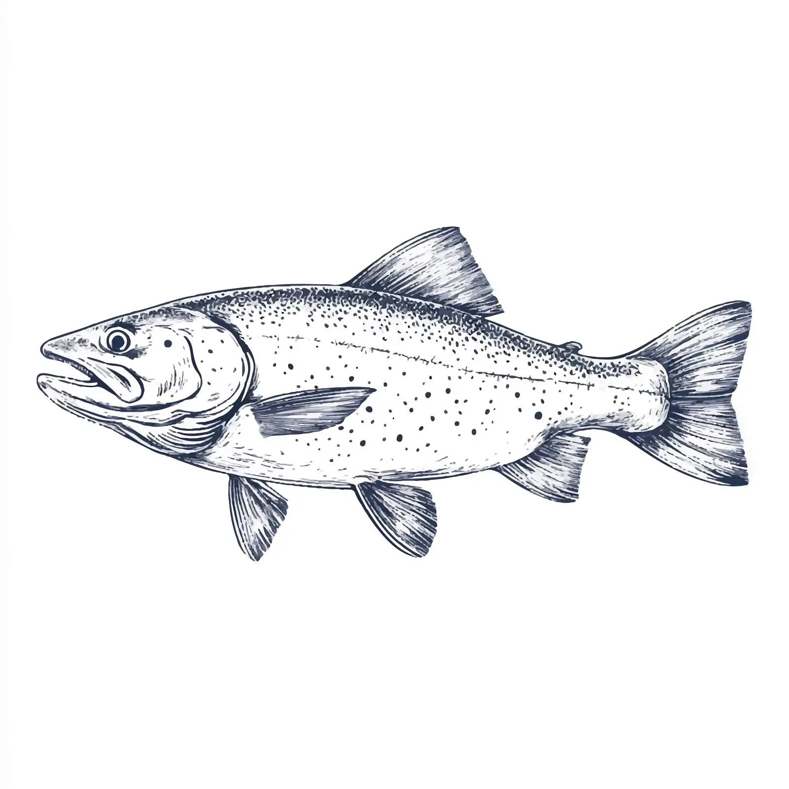 Hand Drawn Salmon Sketch Symbol on White Background — free download from Dotvec