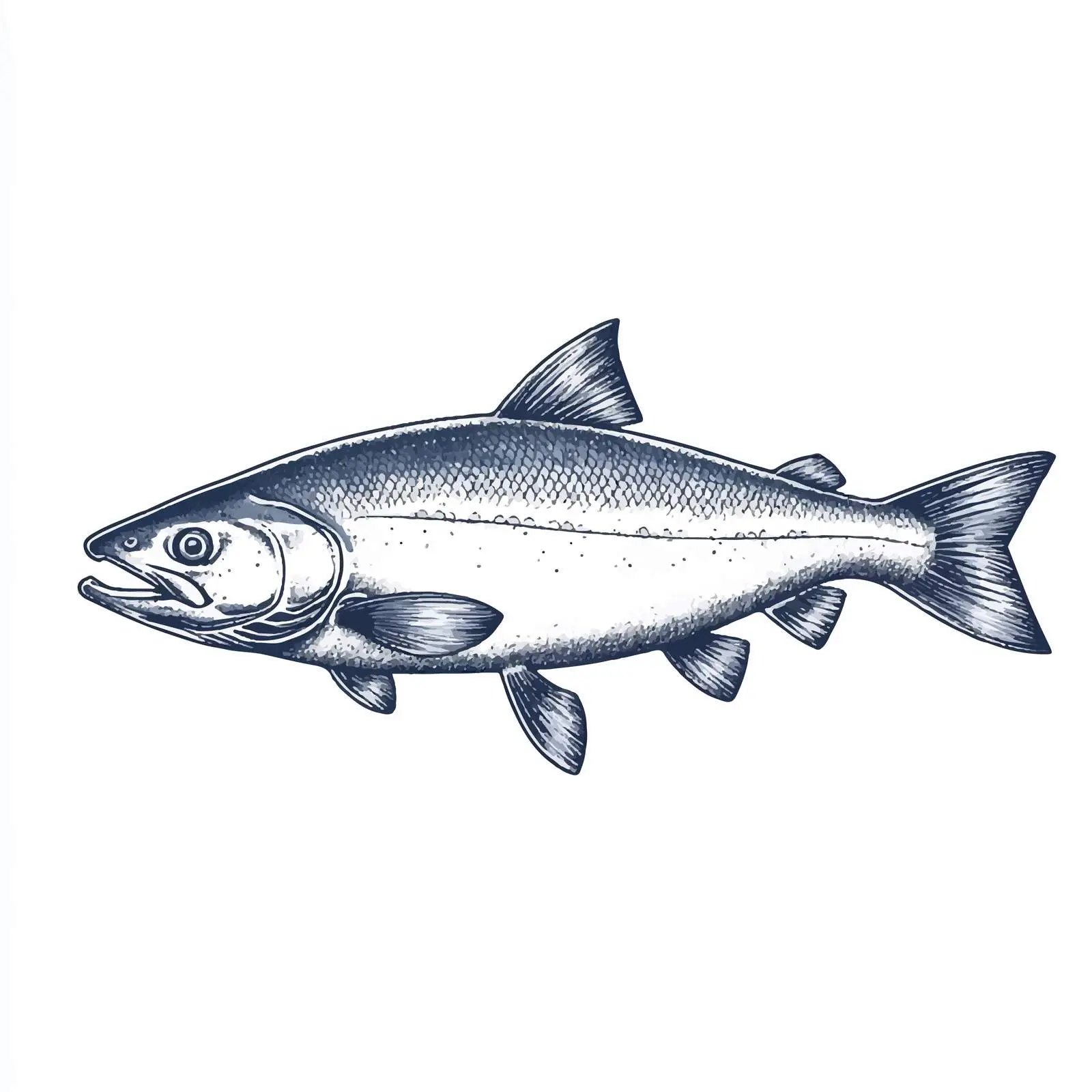 Hand Drawn Salmon Sketch on White Background — free download from Dotvec