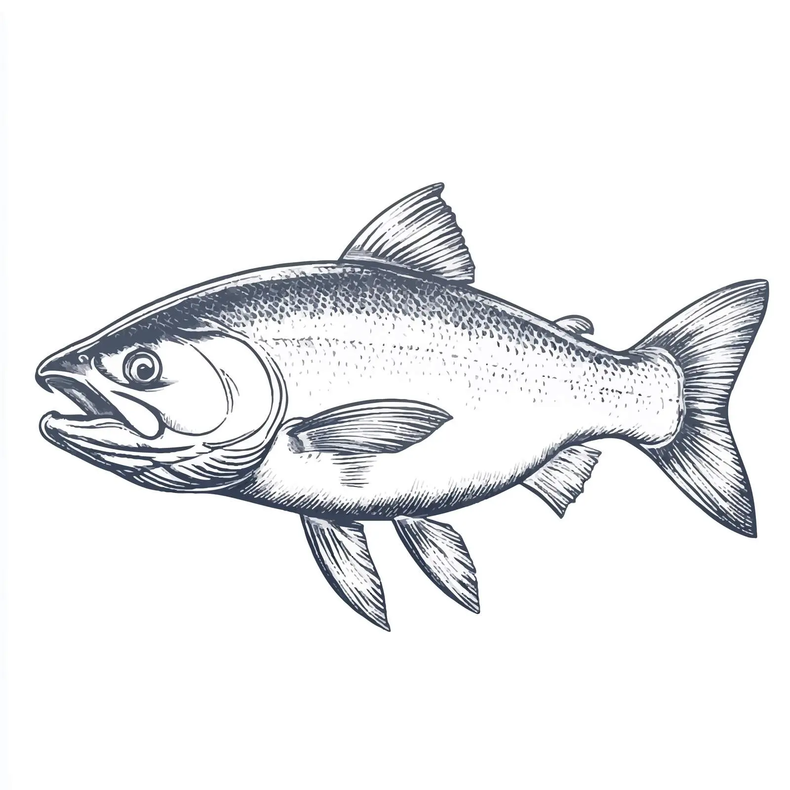 Hand Drawn Salmon Sketch Isolated on White — free download from Dotvec