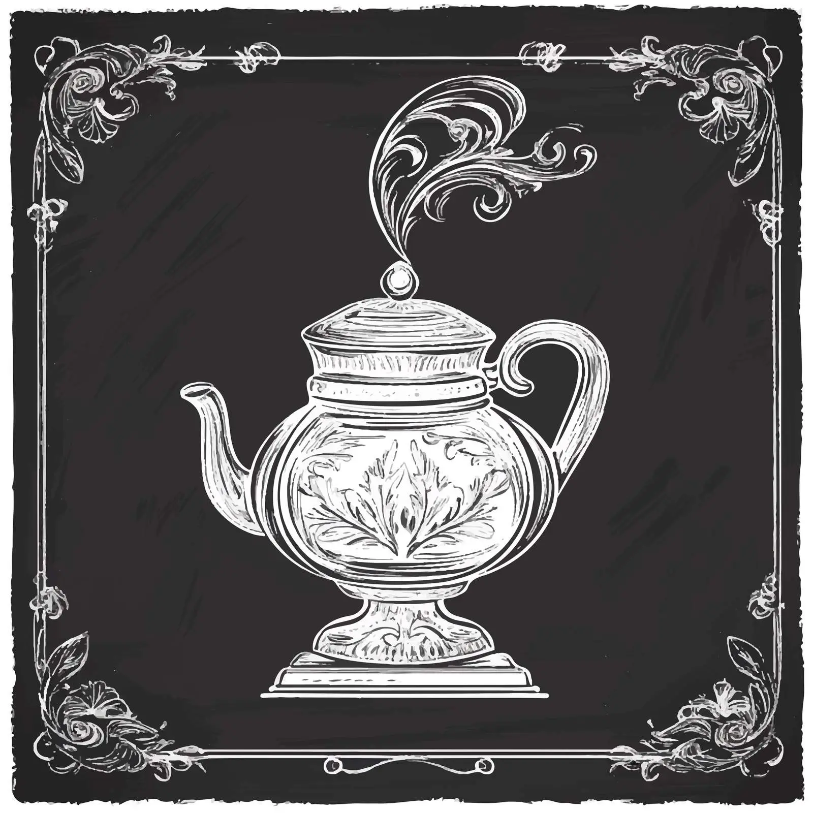 Hand Drawn Samovar Sketch on Chalkboard — free download from Dotvec