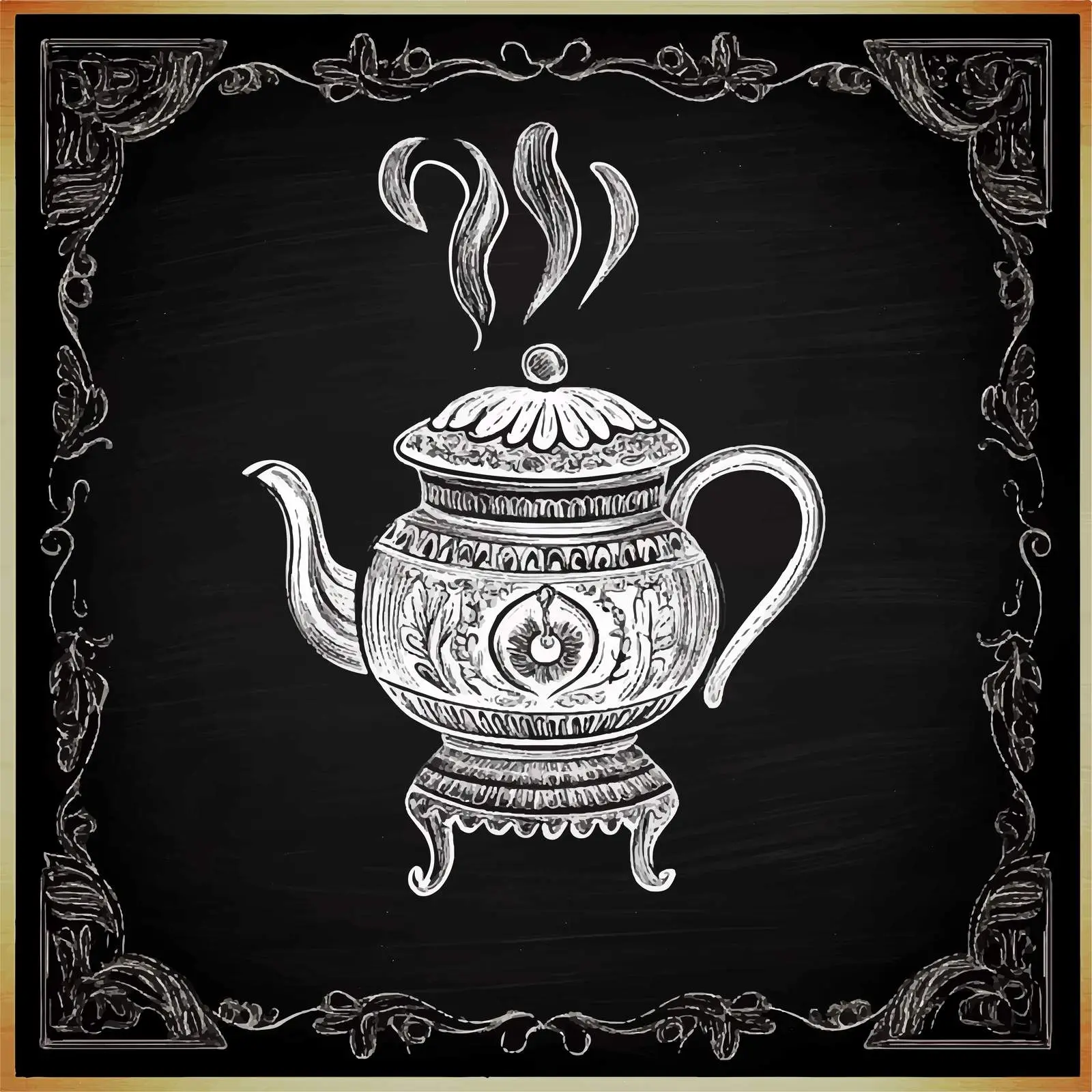 Hand-Drawn Samovar Sketch on Chalkboard — free download from Dotvec