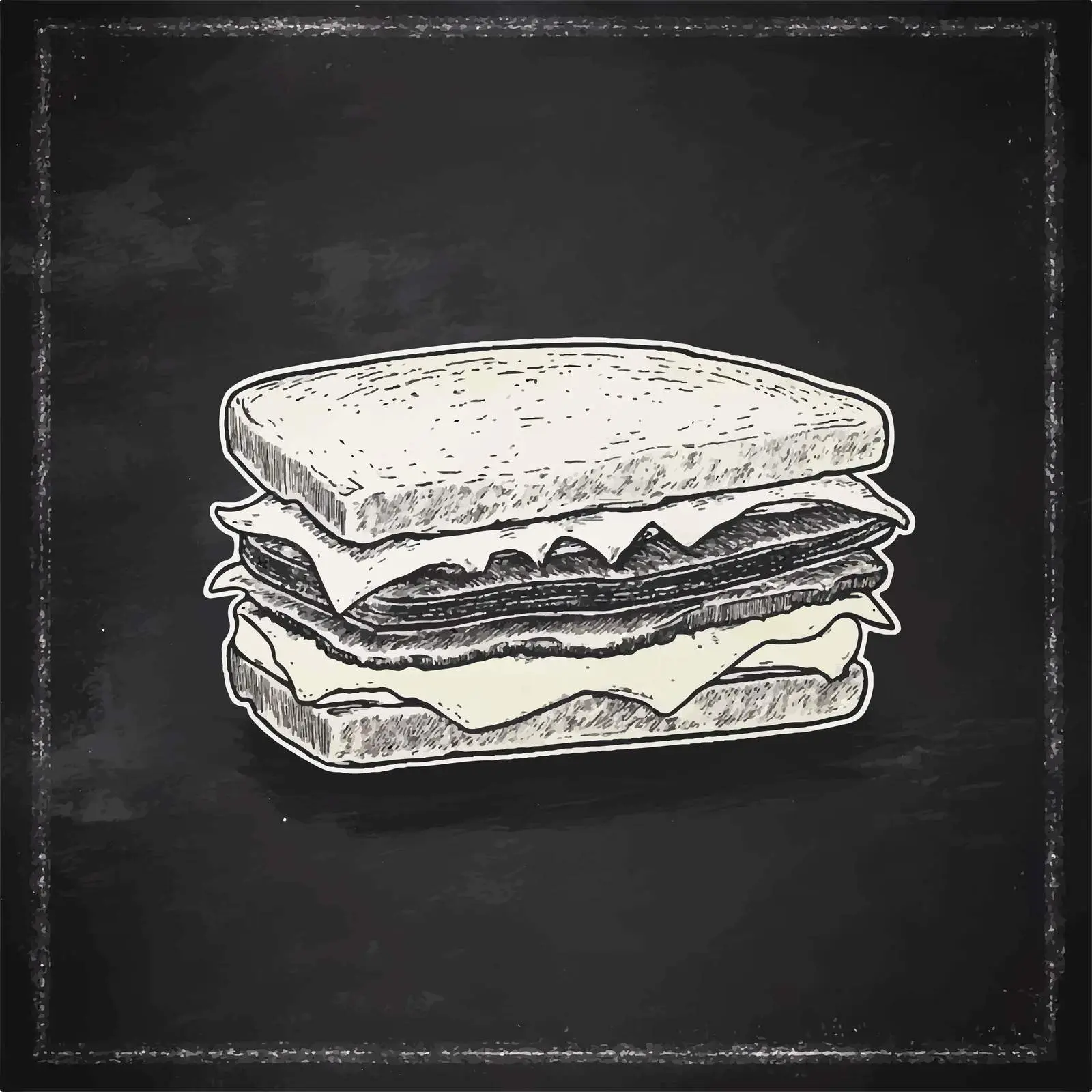 Hand Drawn Sandwich Sketch on Chalkboard — free download from Dotvec