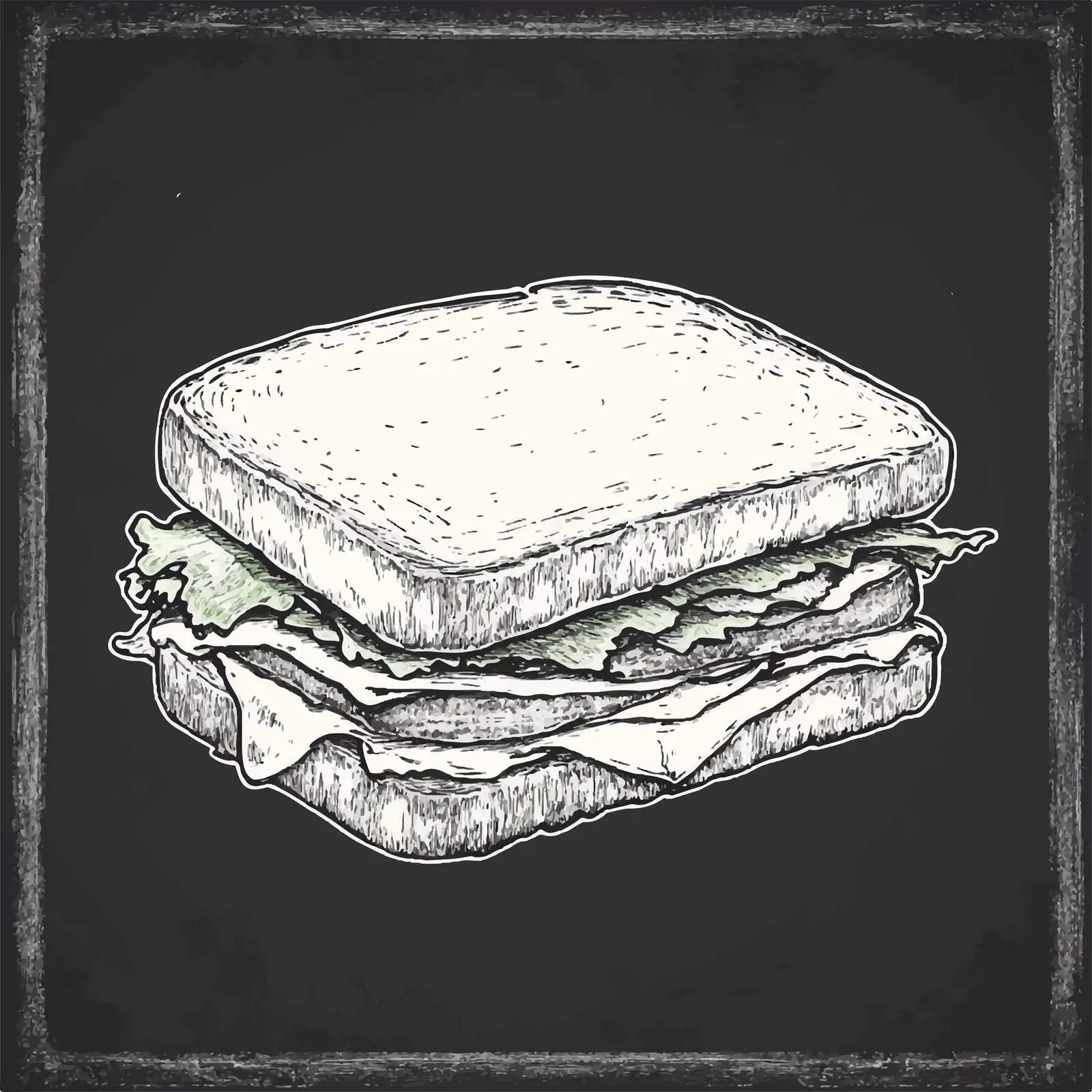 Hand Drawn Sandwich Sketch on Chalkboard — free download from Dotvec