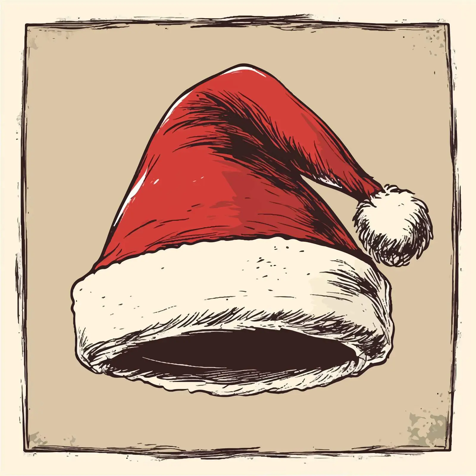 Hand Drawn Santa Hat Vector Art — free download from Dotvec