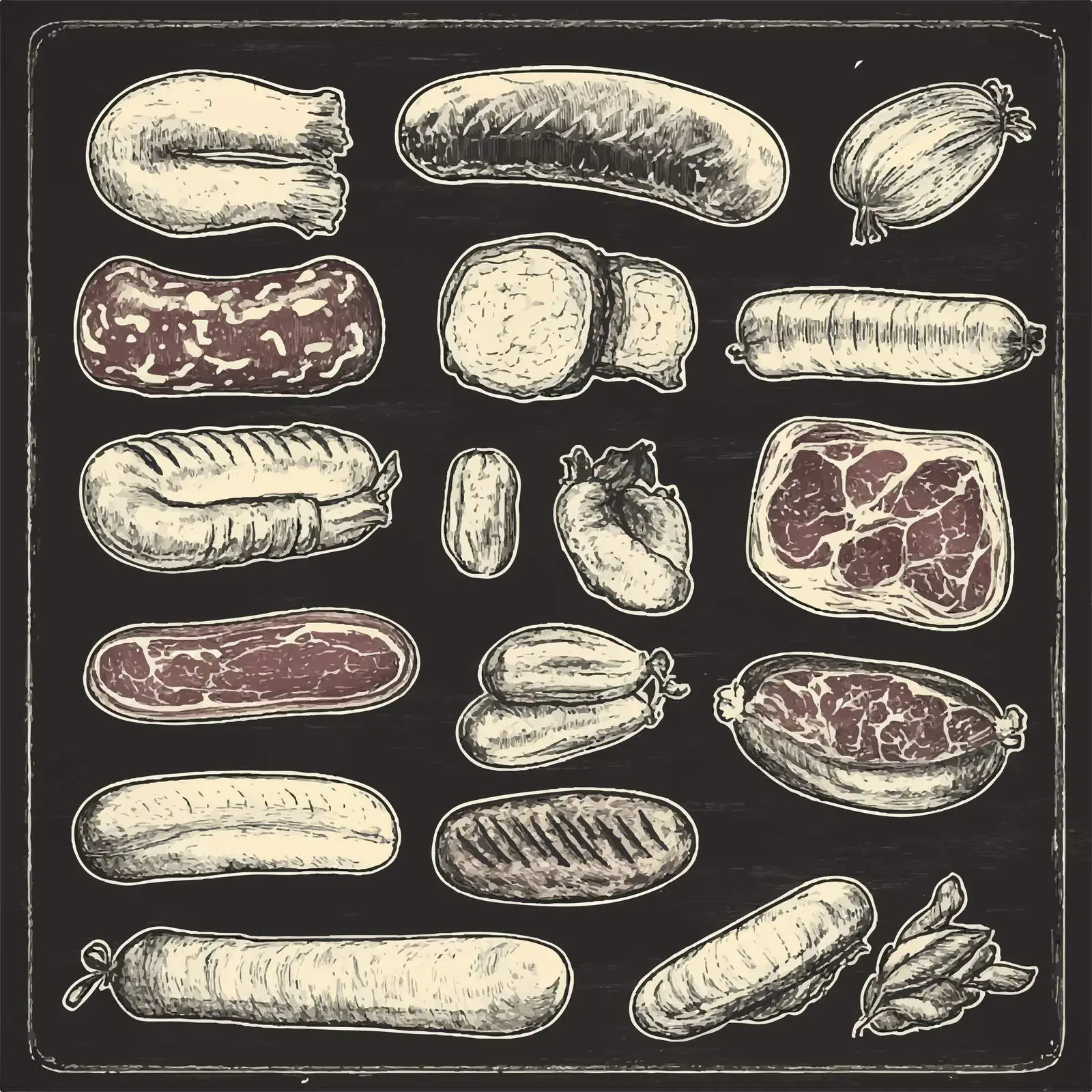Hand-Drawn Sausage Sketches Collection — free download from Dotvec