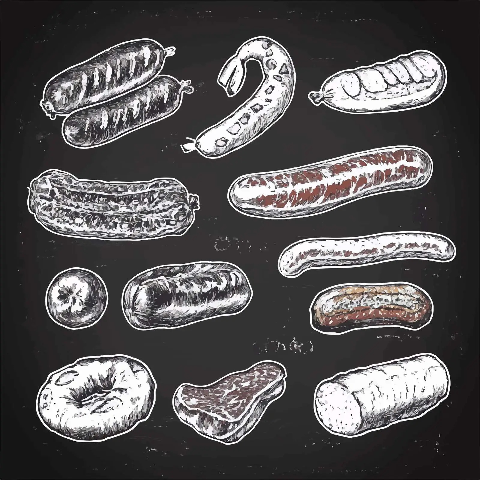 Hand-Drawn Sausage Sketches Collection — free download from Dotvec