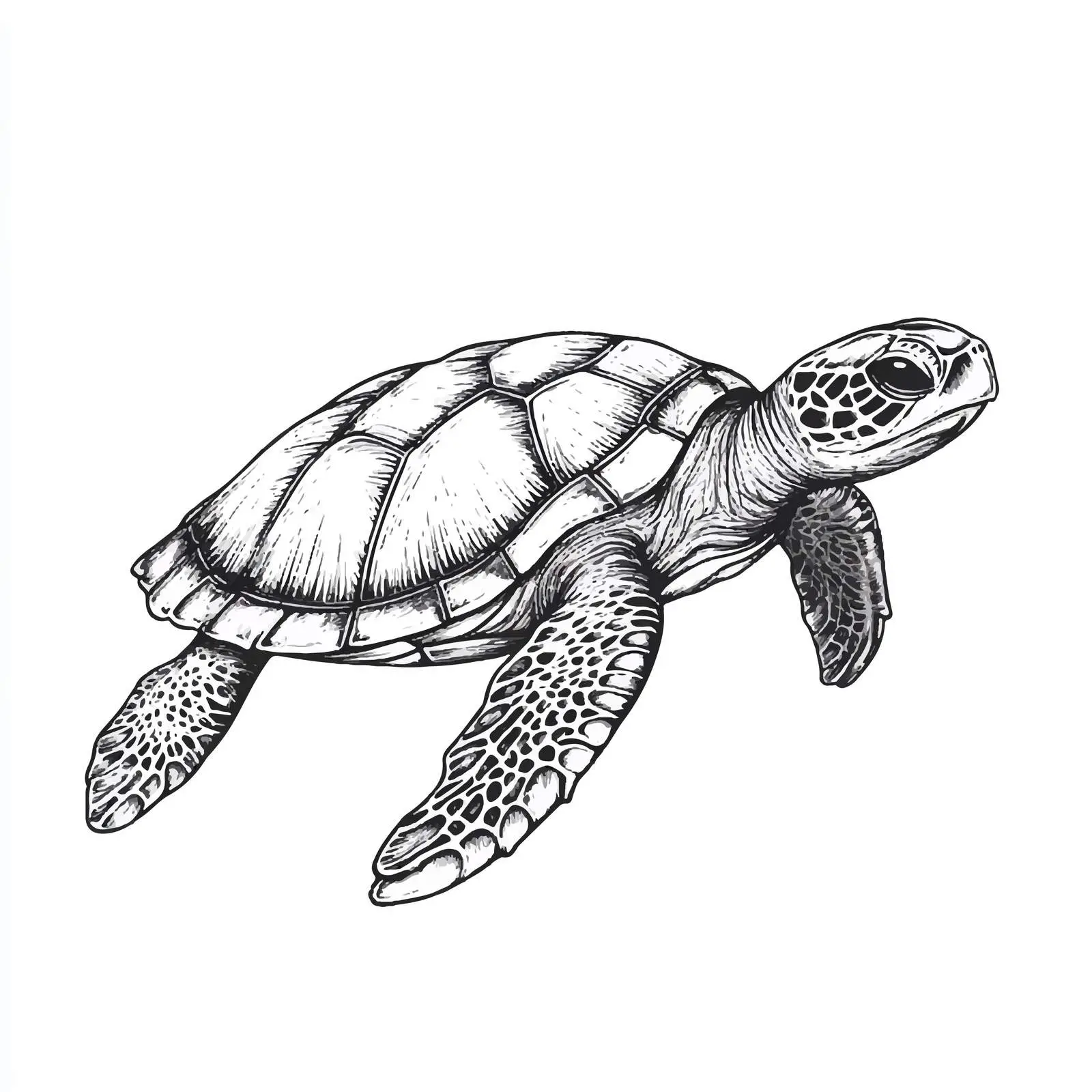 Hand Drawn Sea Turtle Sketch Illustration — free download from Dotvec