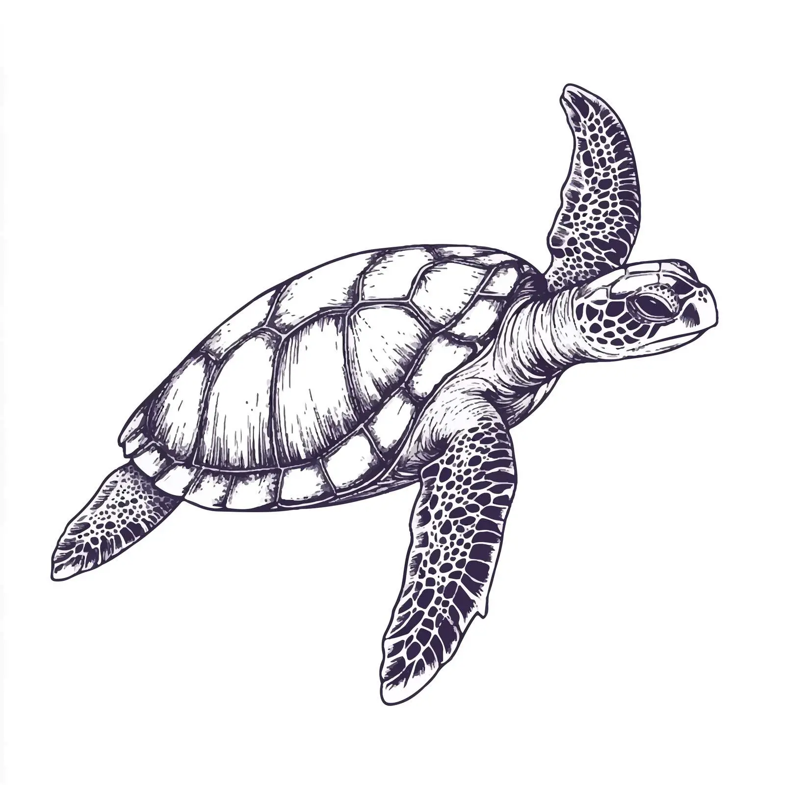 Hand Drawn Sea Turtle Sketch Symbol — free download from Dotvec