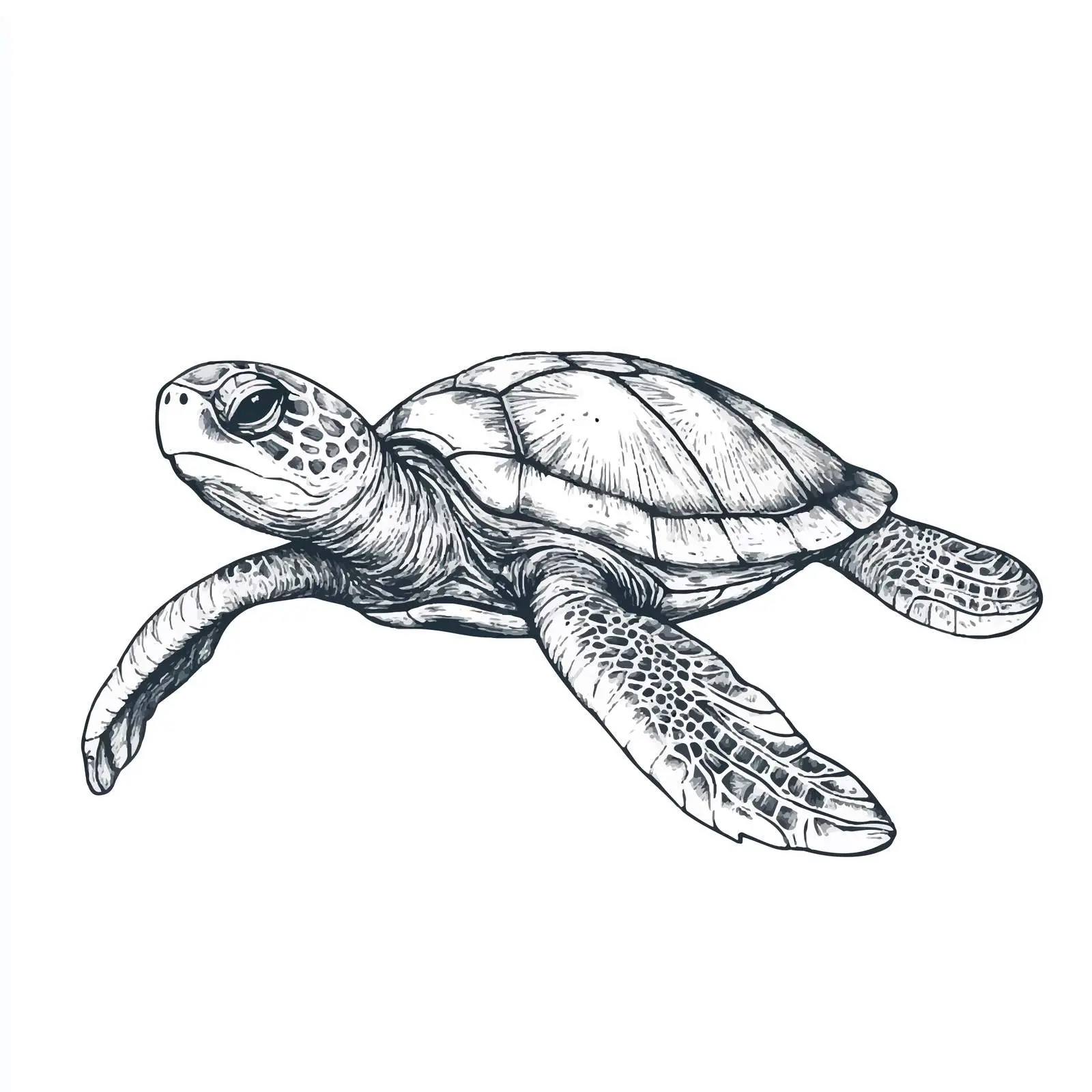 Hand Drawn Sea Turtle Sketch Symbol — free download from Dotvec